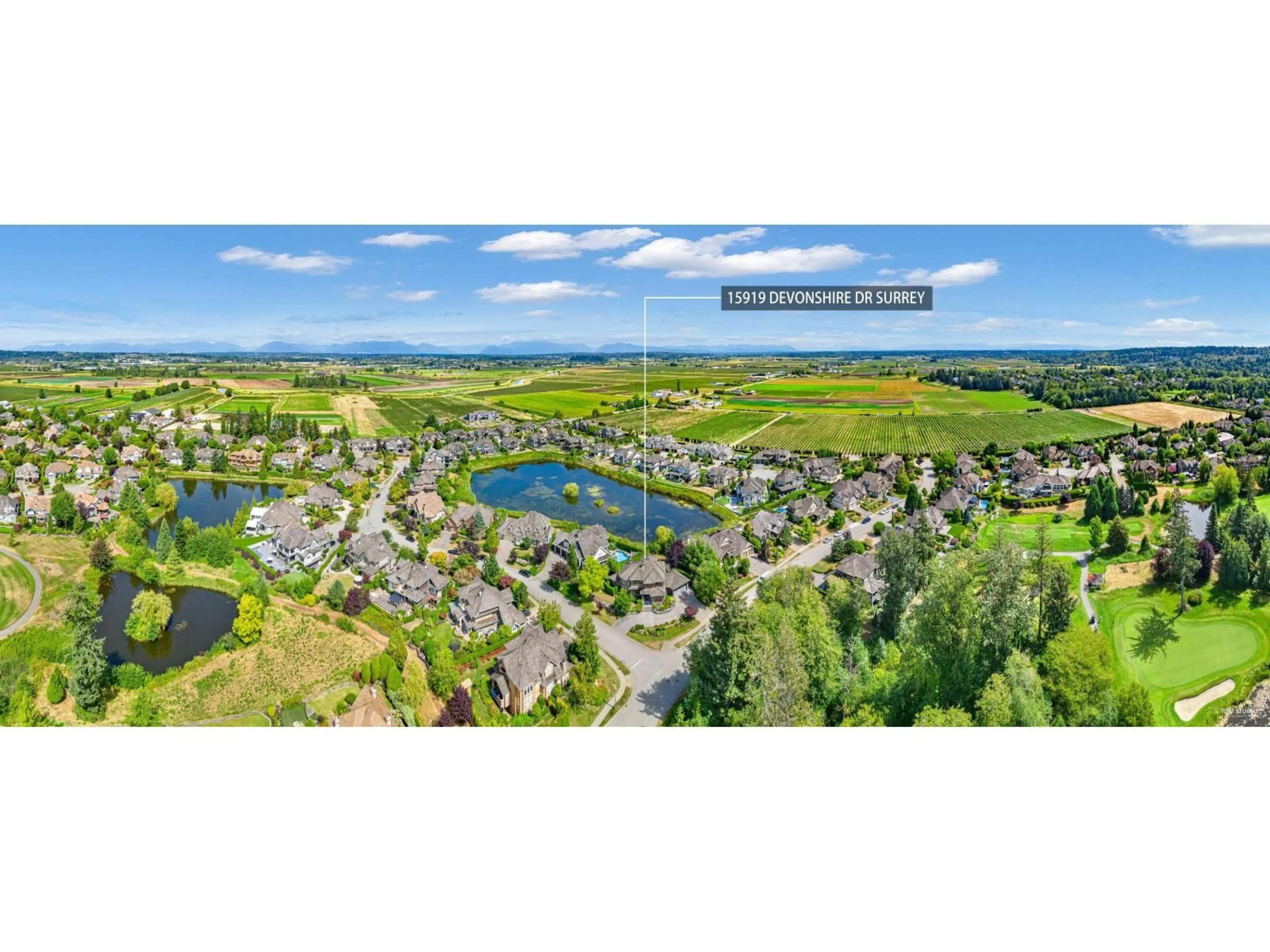 A pic from outside/outdoor area/front of a property/back of a property/a pic from drone, water/lake/river/ocean view for 15919 DEVONSHIRE, Surrey British Columbia V3Z0M2