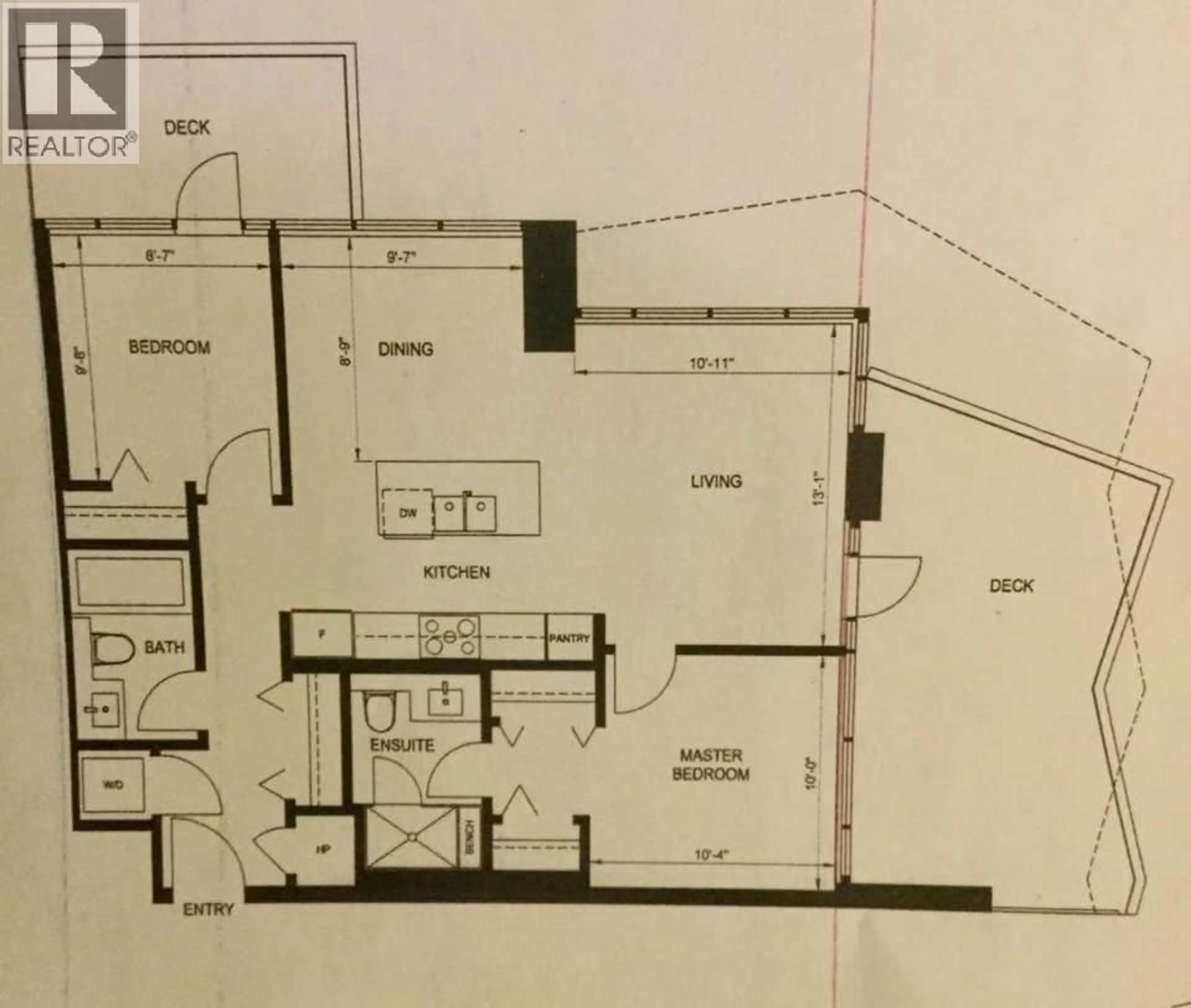 Floor plan for 1606 - 1182 WESTWOOD STREET, Coquitlam British Columbia V3B0T9