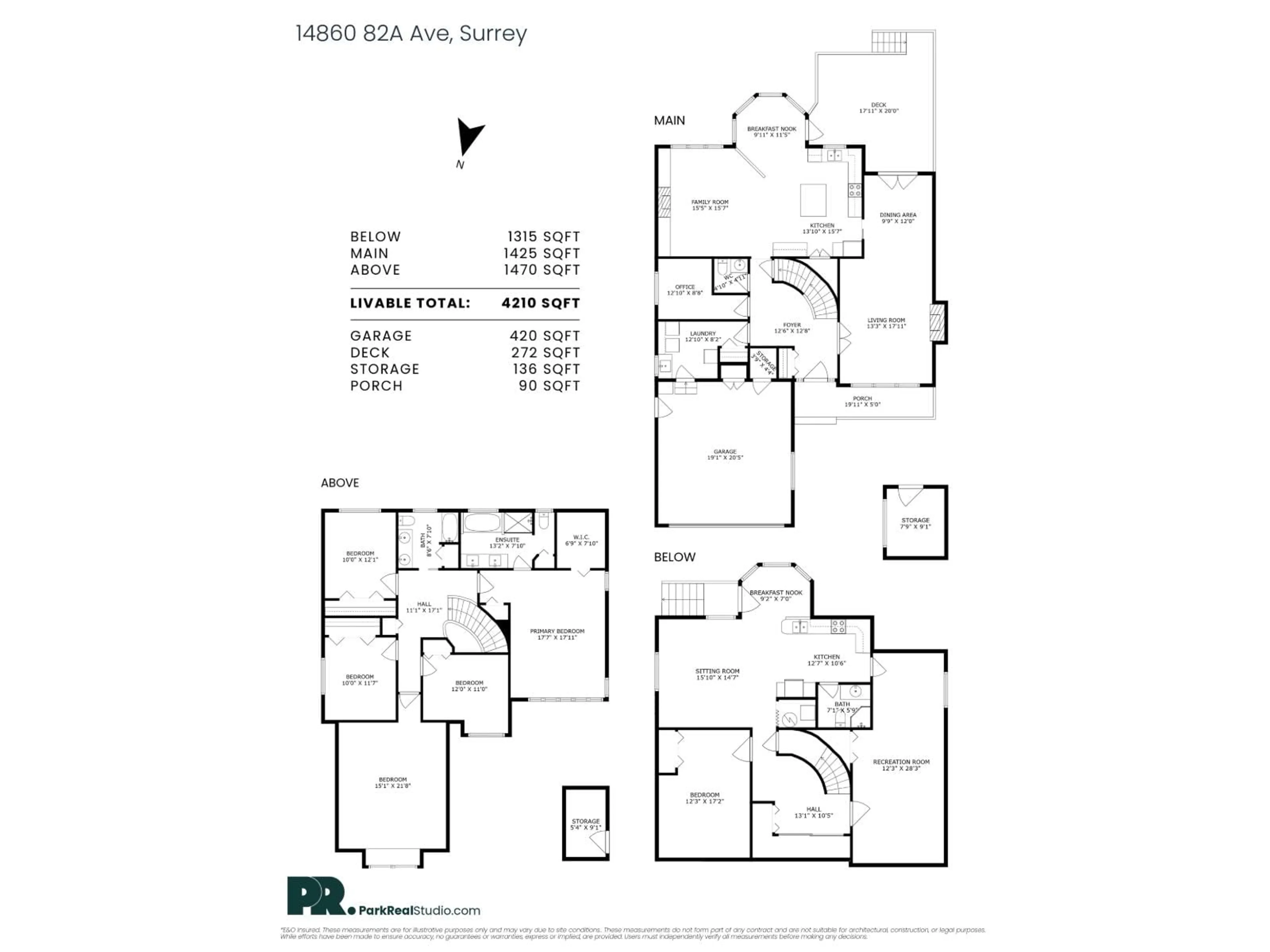 Floor plan for 14860 82A, Surrey British Columbia V3S7R9