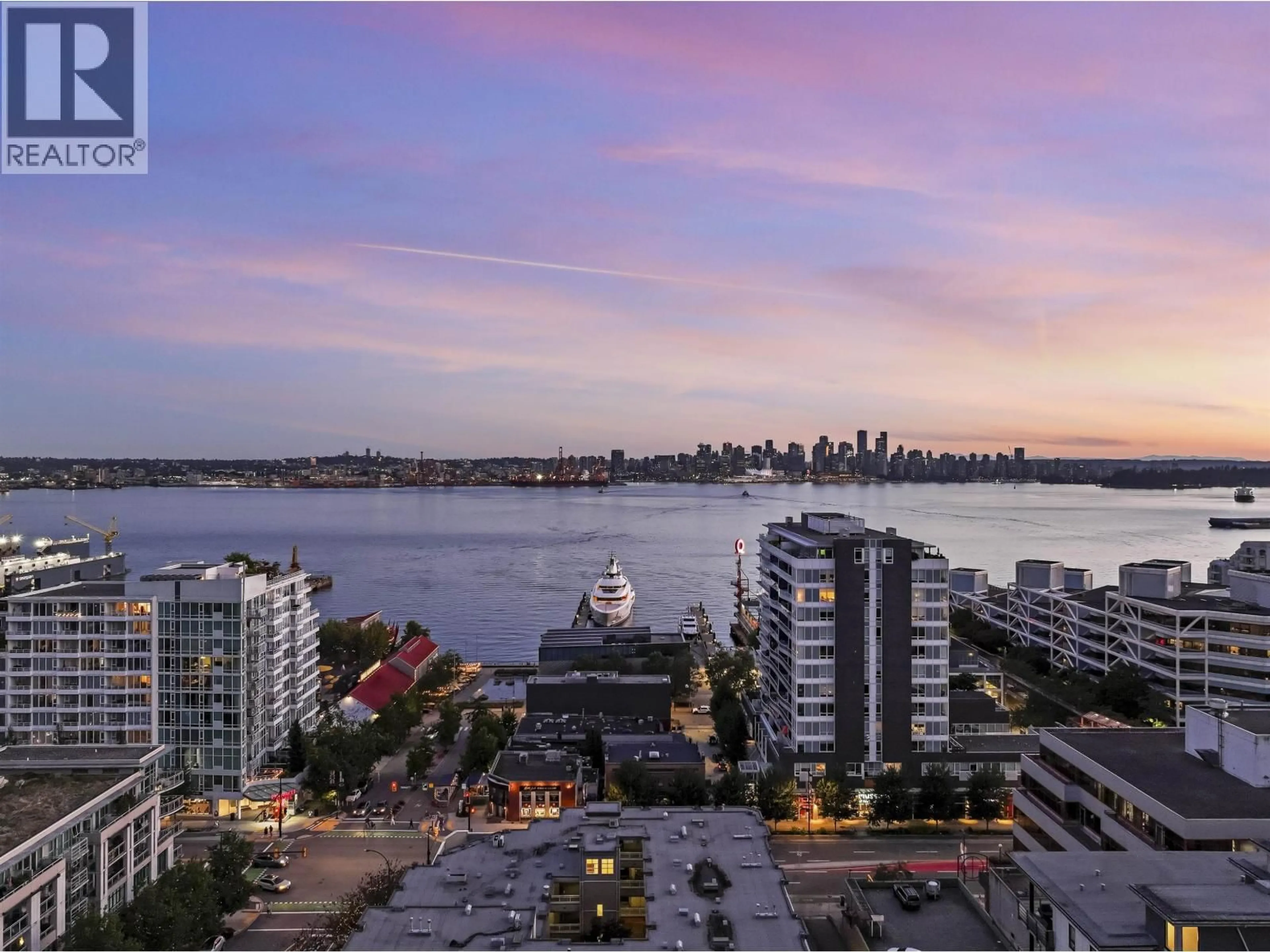A pic from outside/outdoor area/front of a property/back of a property/a pic from drone, water/lake/river/ocean view for 512 - 105 2ND STREET, North Vancouver British Columbia V7M0E3