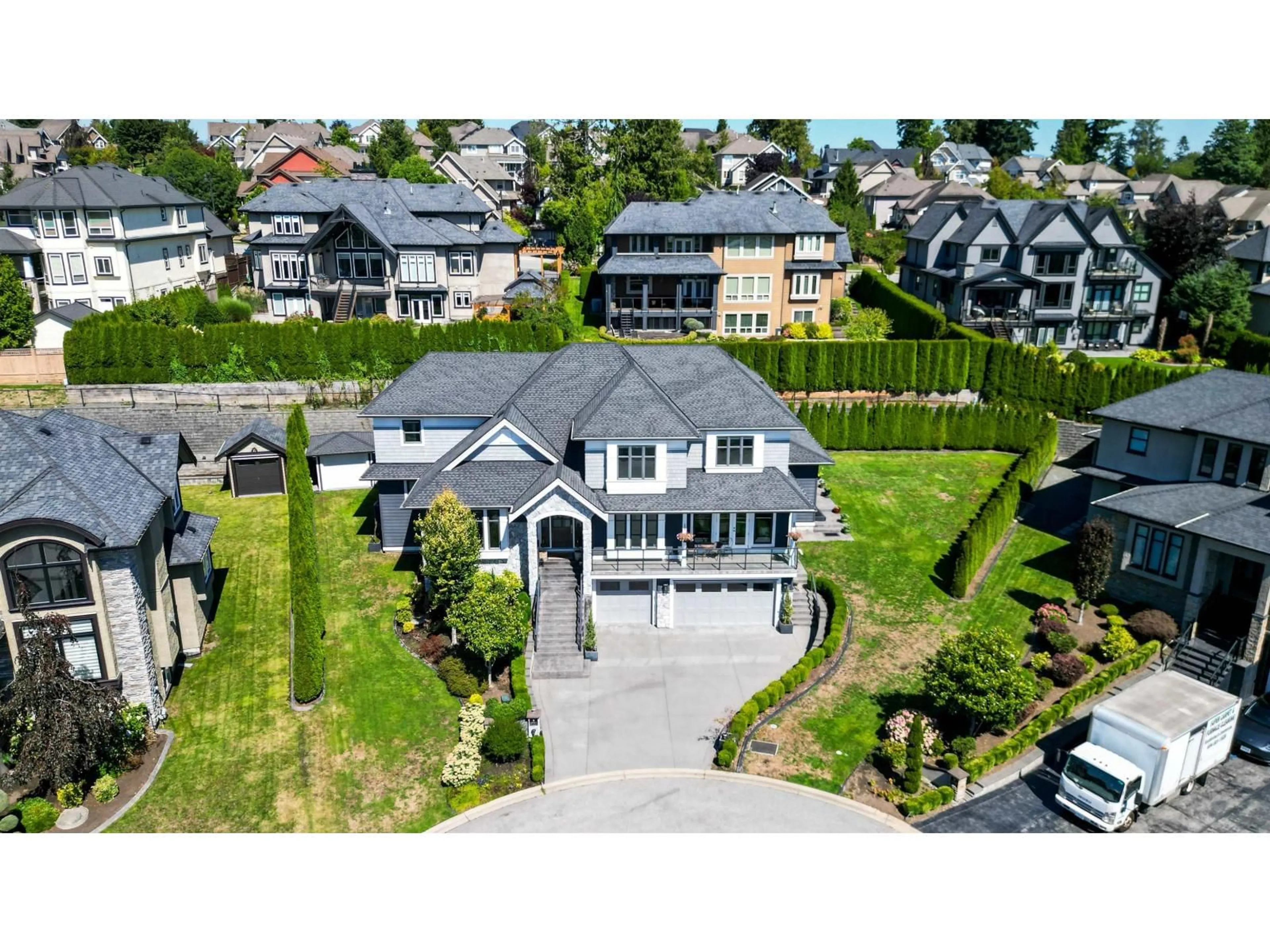 A pic from outside/outdoor area/front of a property/back of a property/a pic from drone, street for 16521 58, Surrey British Columbia V3S6P8