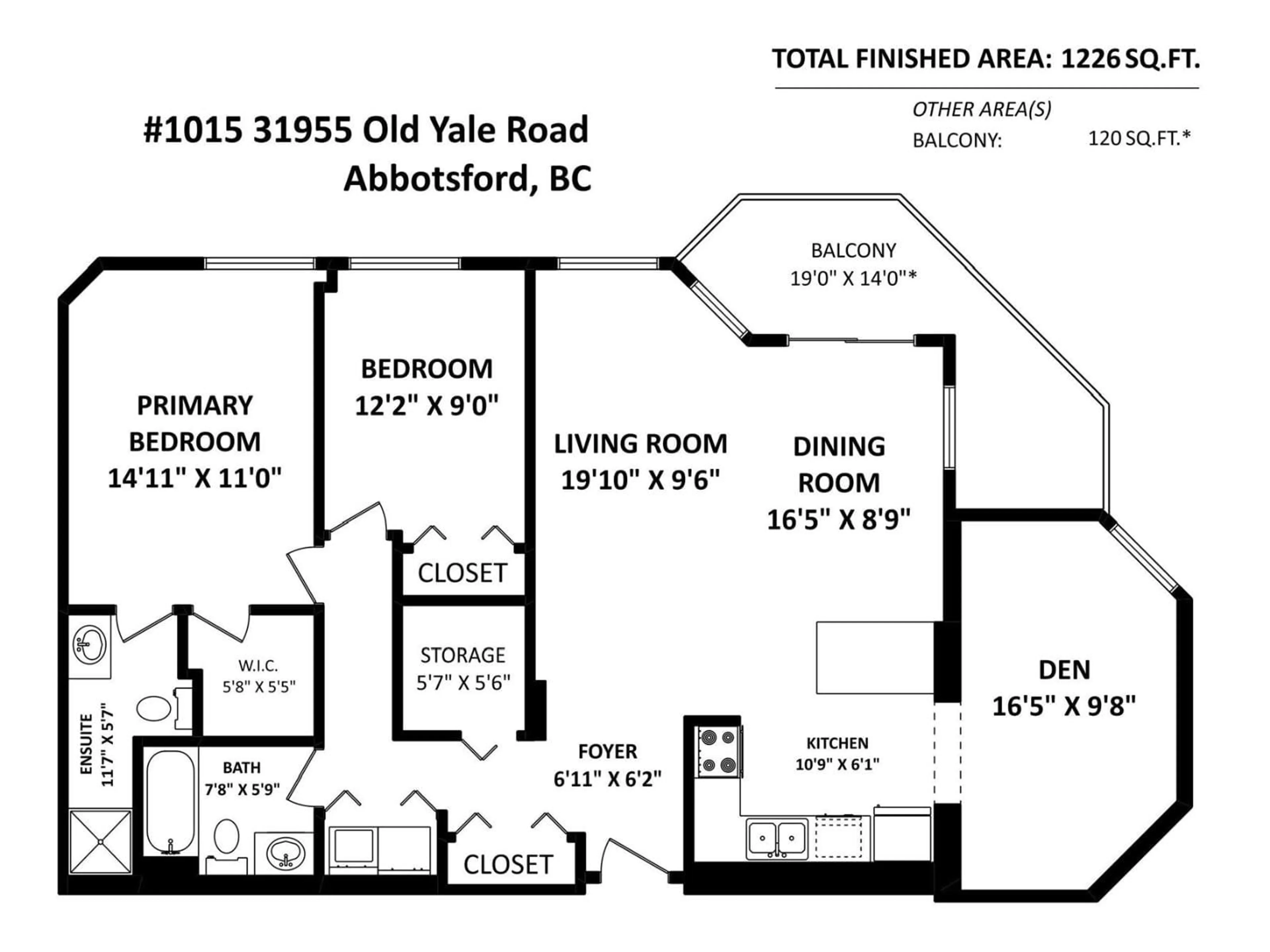 Floor plan for 1015 - 31955 OLD YALE, Abbotsford British Columbia V2T4N1