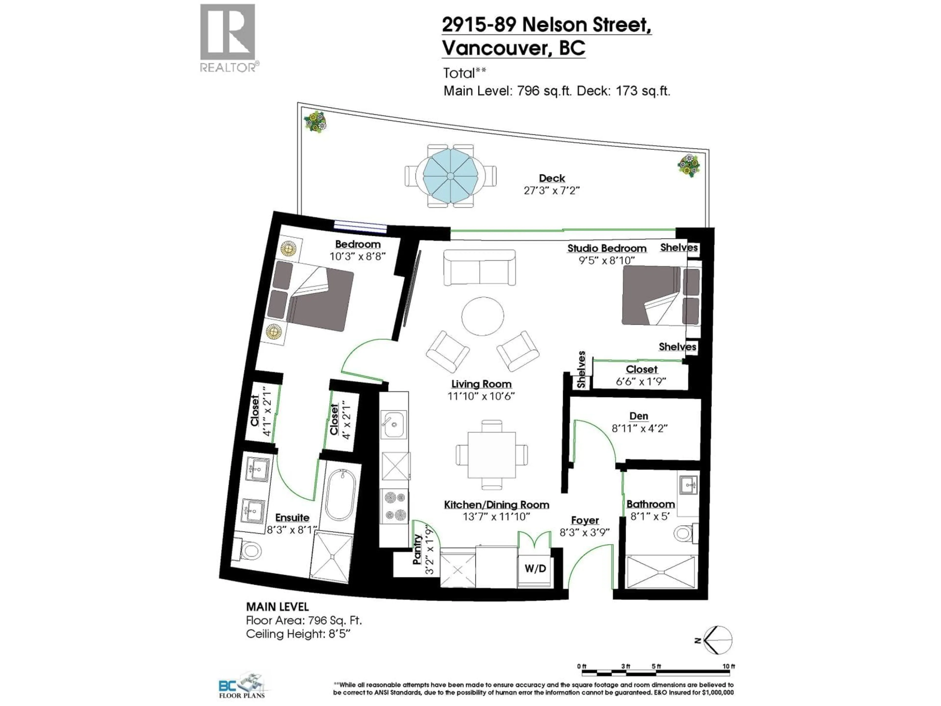 Floor plan for 2915 - 89 NELSON AVENUE, Vancouver British Columbia V6Z0E7