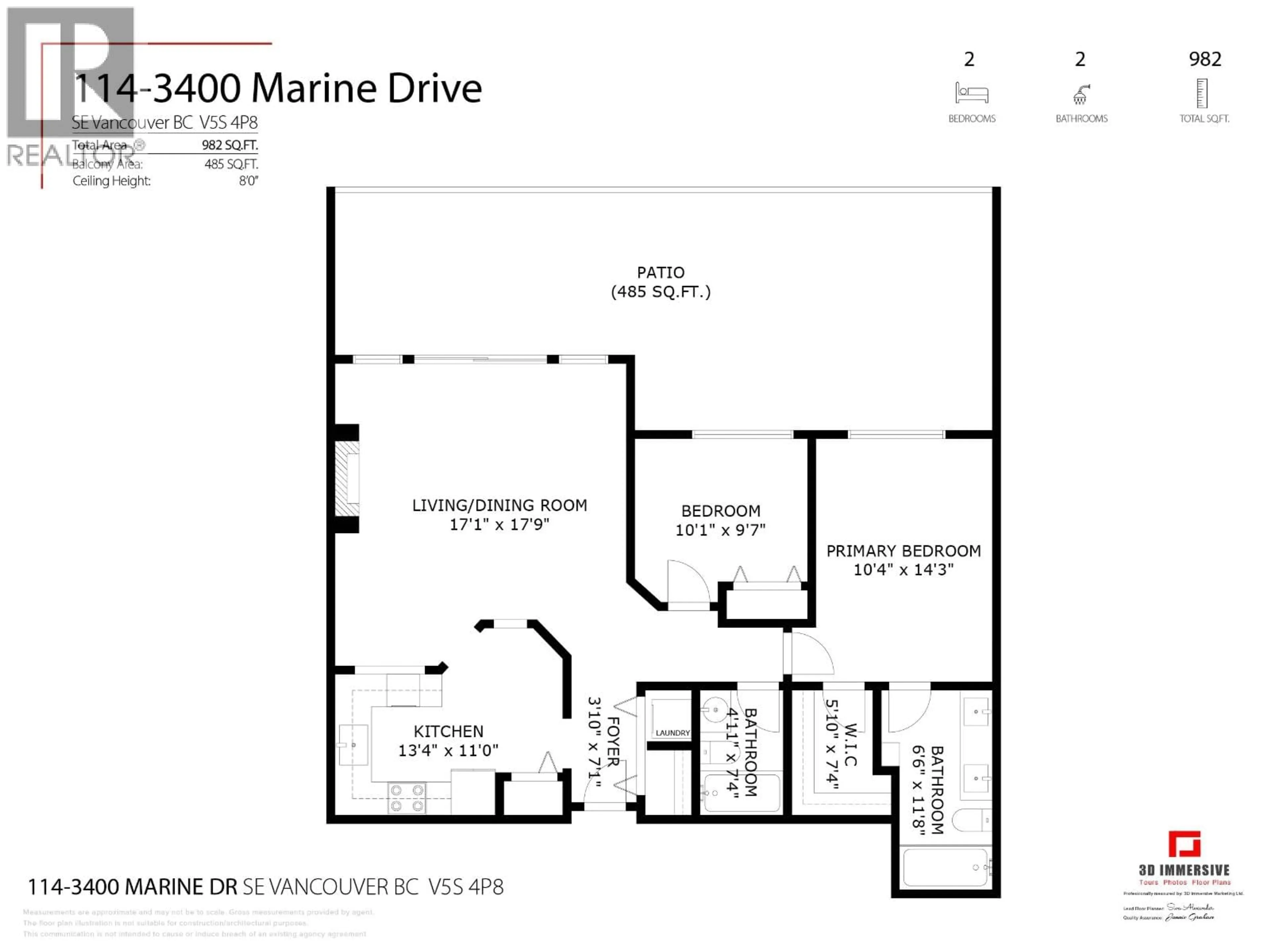Floor plan for 114 - 3400 MARINE DRIVE, Vancouver British Columbia V5S4P8