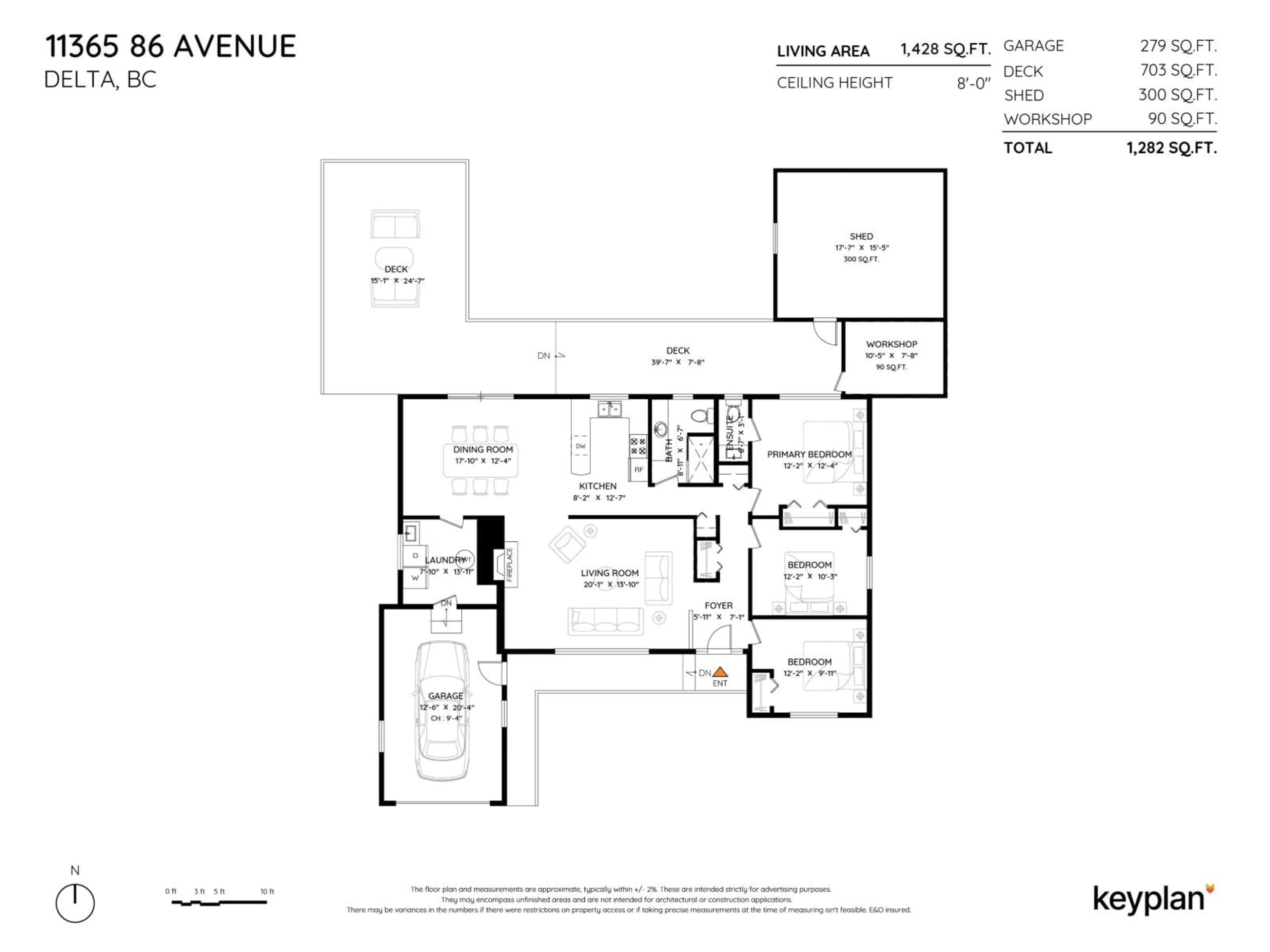 Floor plan for 11365 86, Delta British Columbia V4C2X1