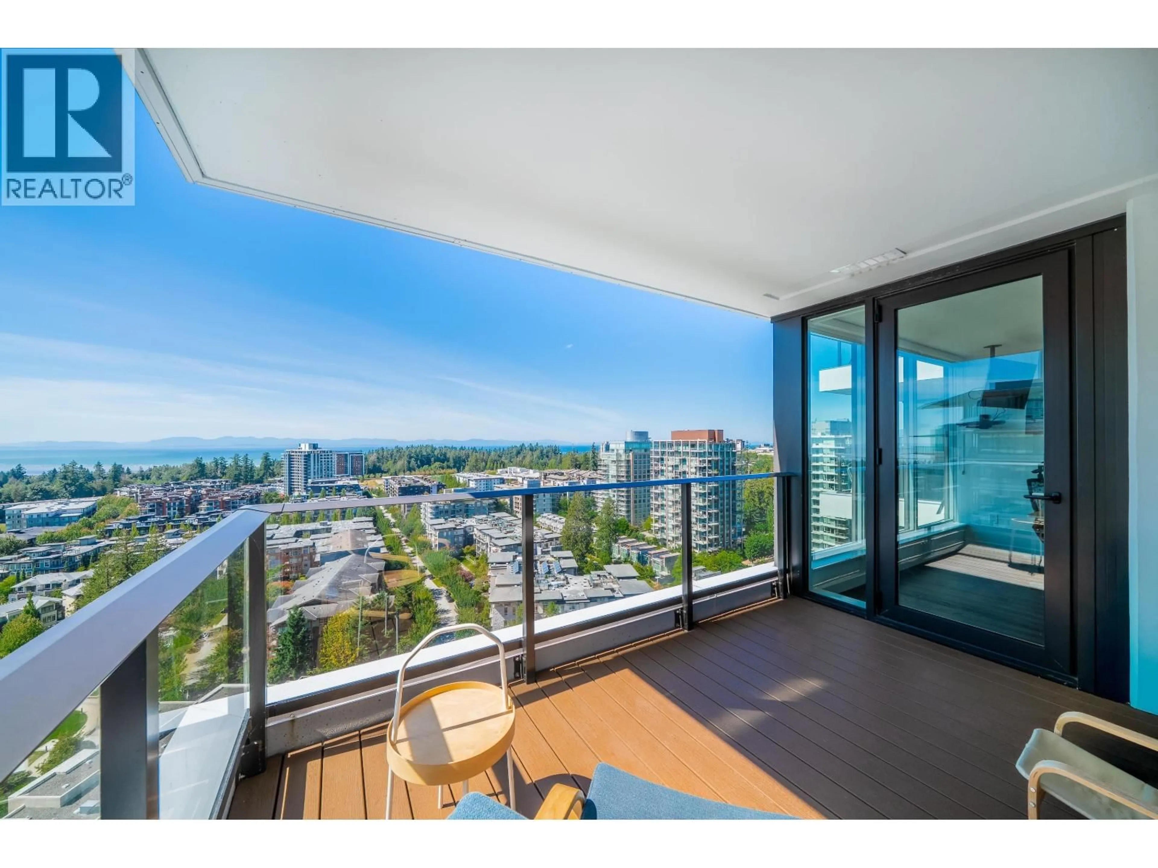 Balcony in the apartment, water/lake/river/ocean view for 2001 - 5629 BIRNEY AVENUE, Vancouver British Columbia V6S0L5