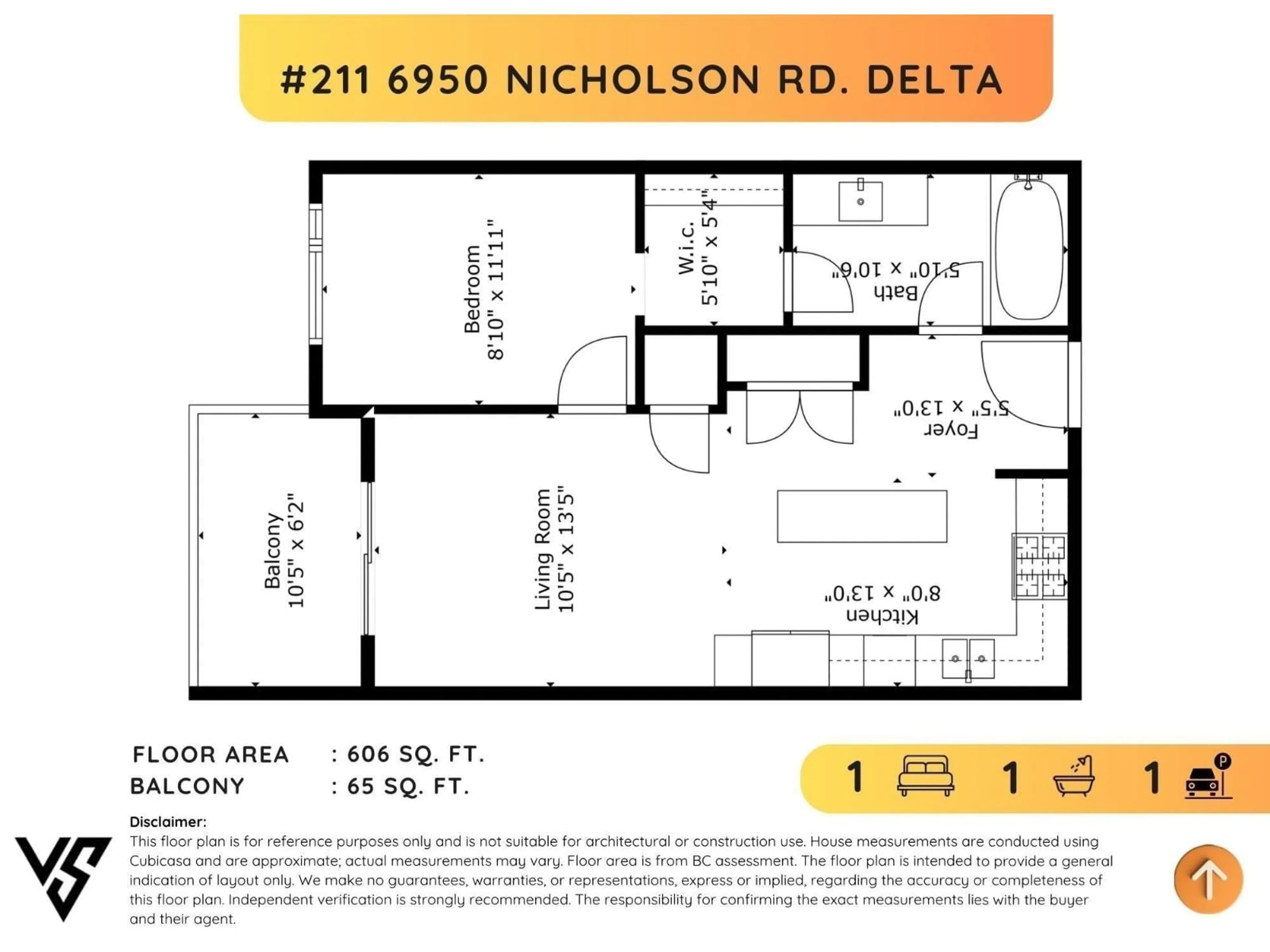 Floor plan for 211 - 6950 NICHOLSON, Delta British Columbia V4E0A8