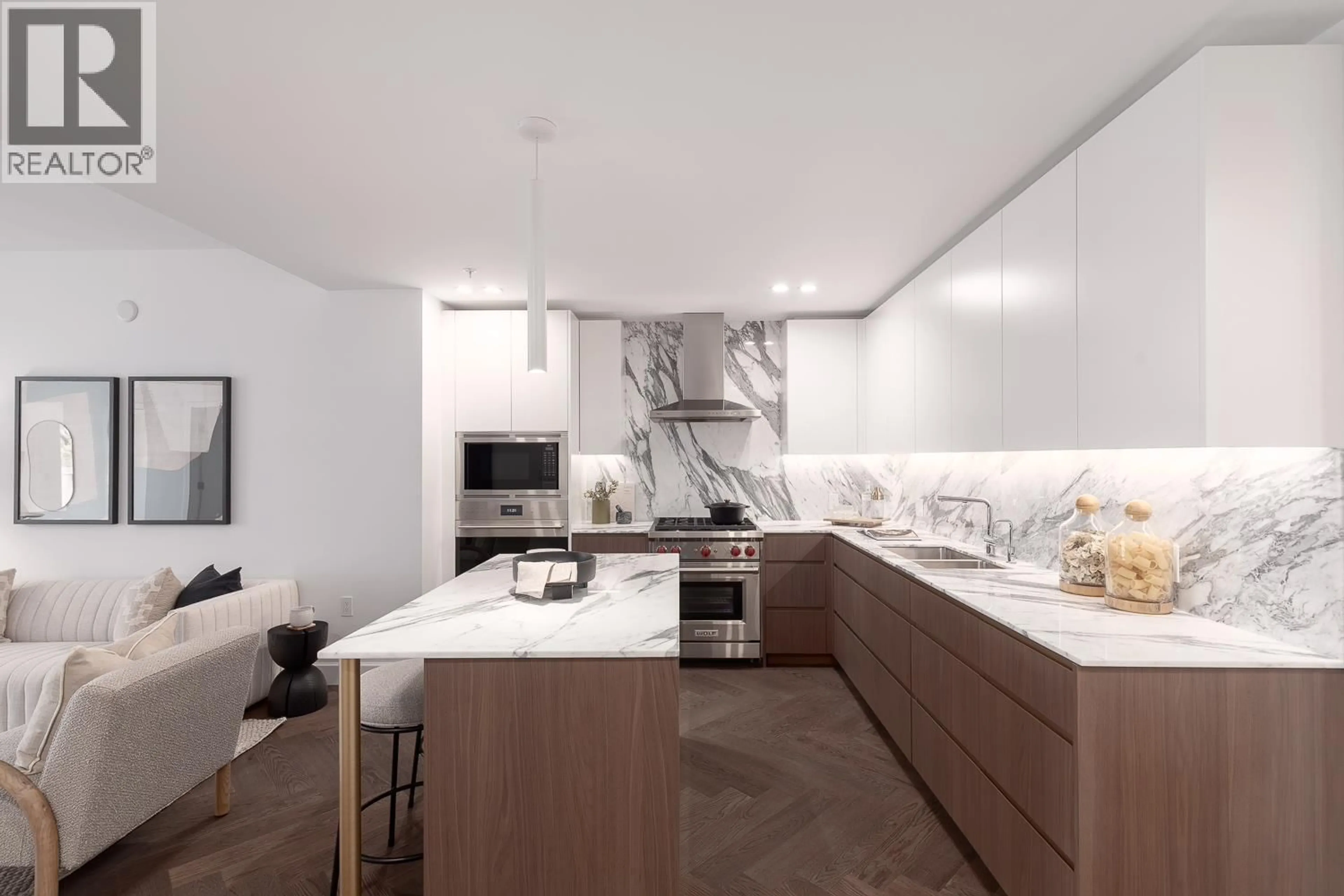 Contemporary kitchen, ceramic/tile floor for 406 - 3668 10TH AVENUE, Vancouver British Columbia V6R2G3