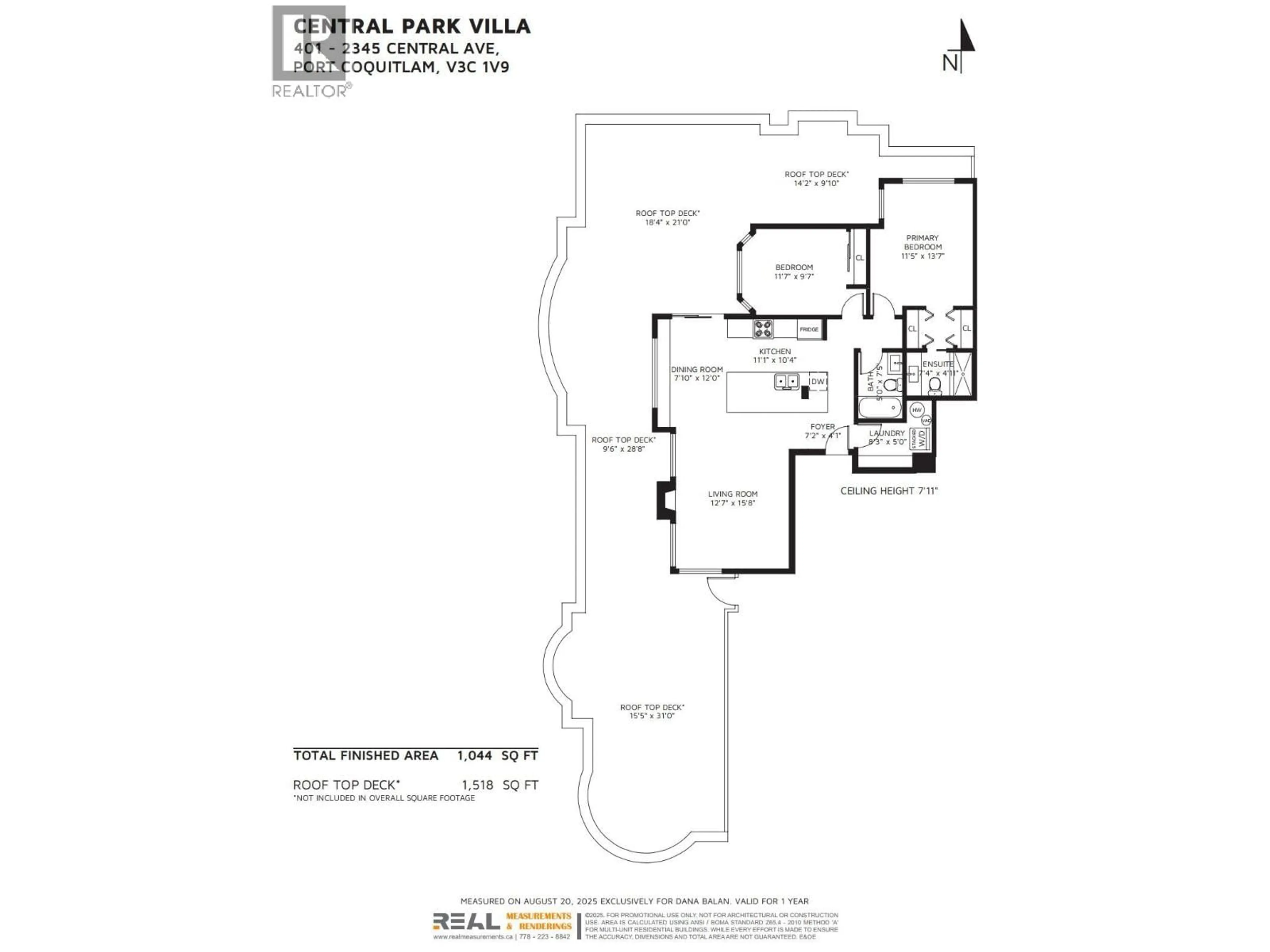 Floor plan for 401 - 2345 CENTRAL AVENUE, Port Coquitlam British Columbia V3C1V9