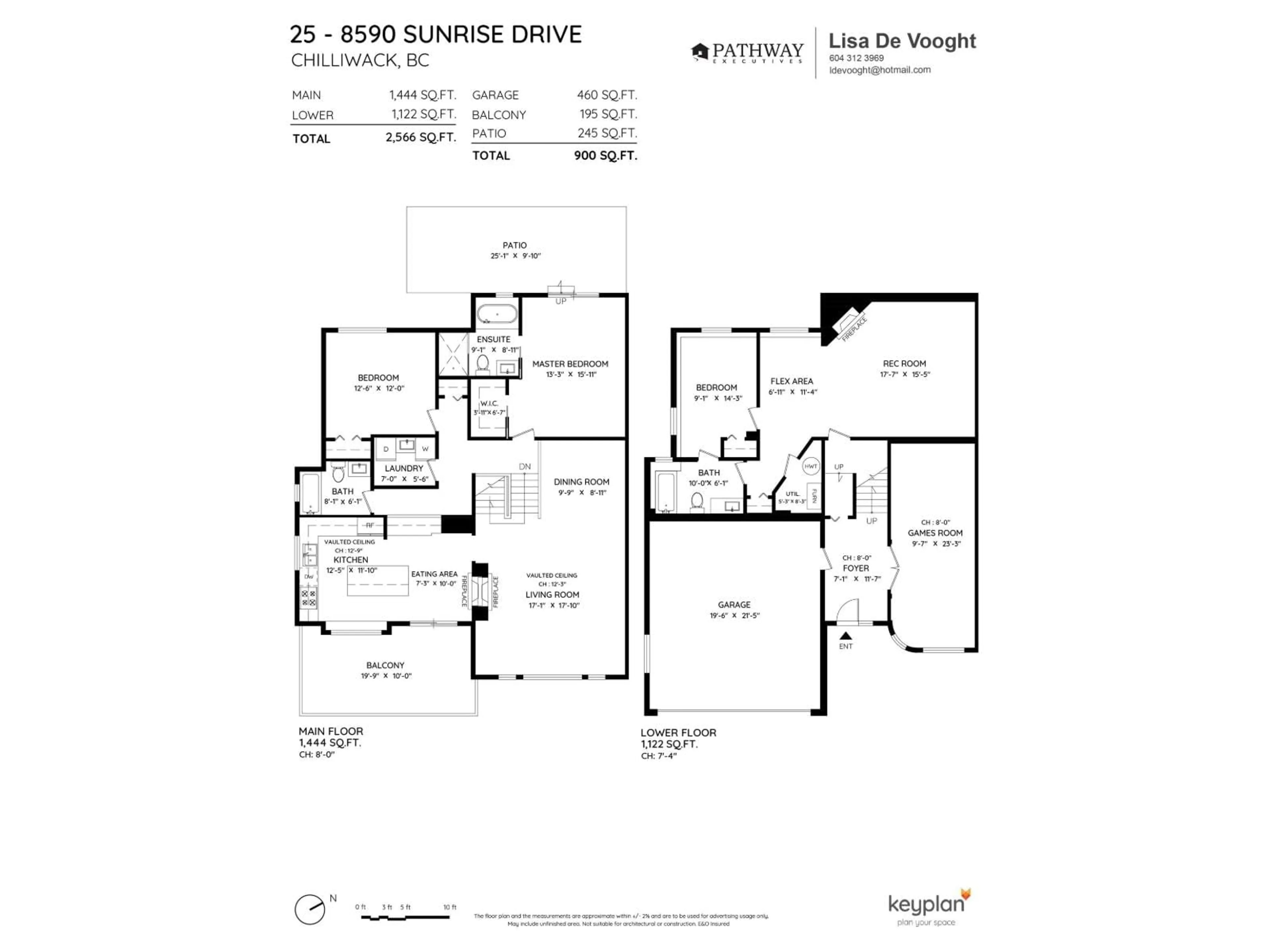 Floor plan for 25 - 8590 SUNRISE DRIVE, Chilliwack British Columbia V2R3Z4