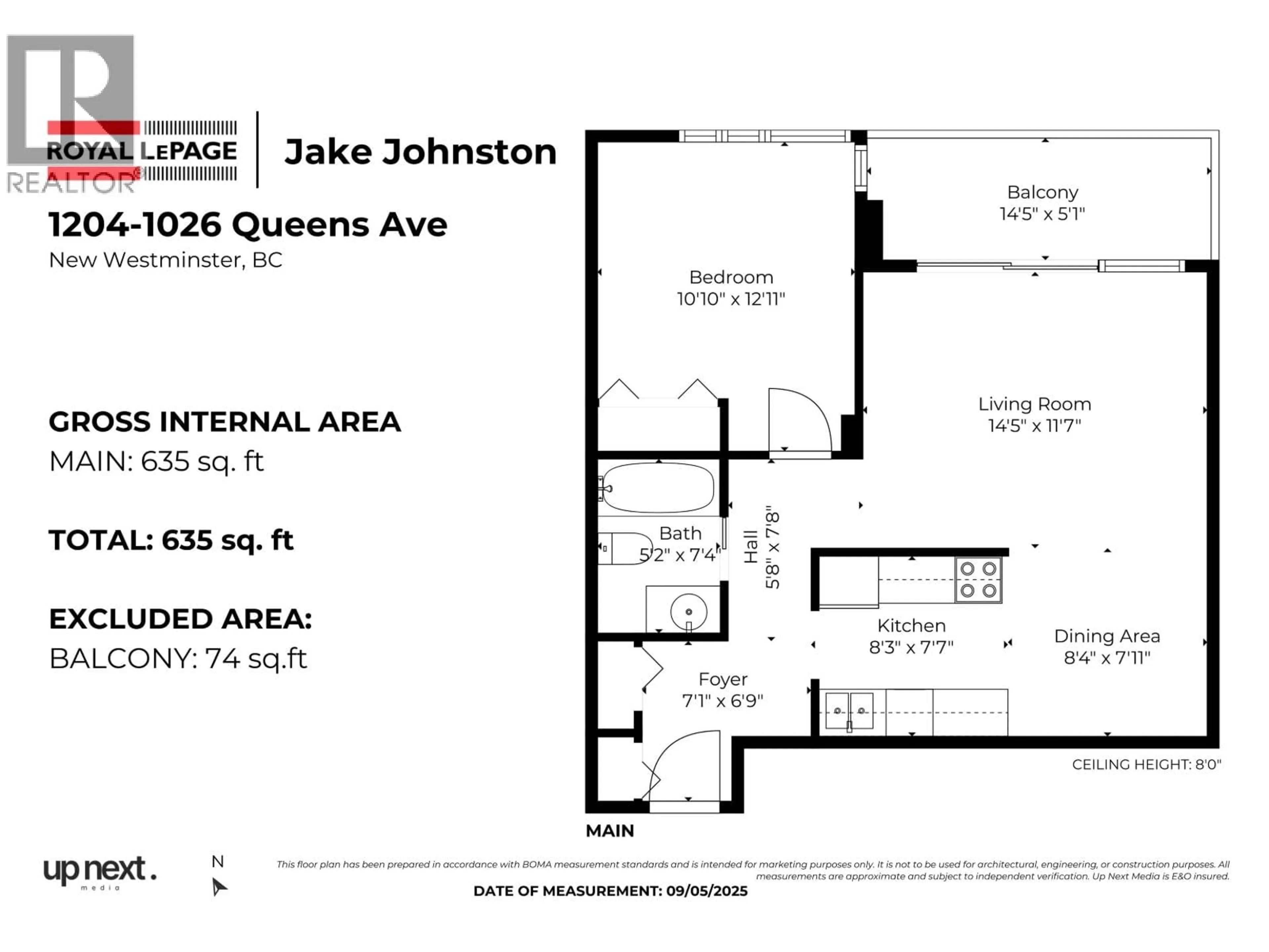 Floor plan for 1204 - 1026 QUEENS AVENUE, New Westminster British Columbia V3M6B2