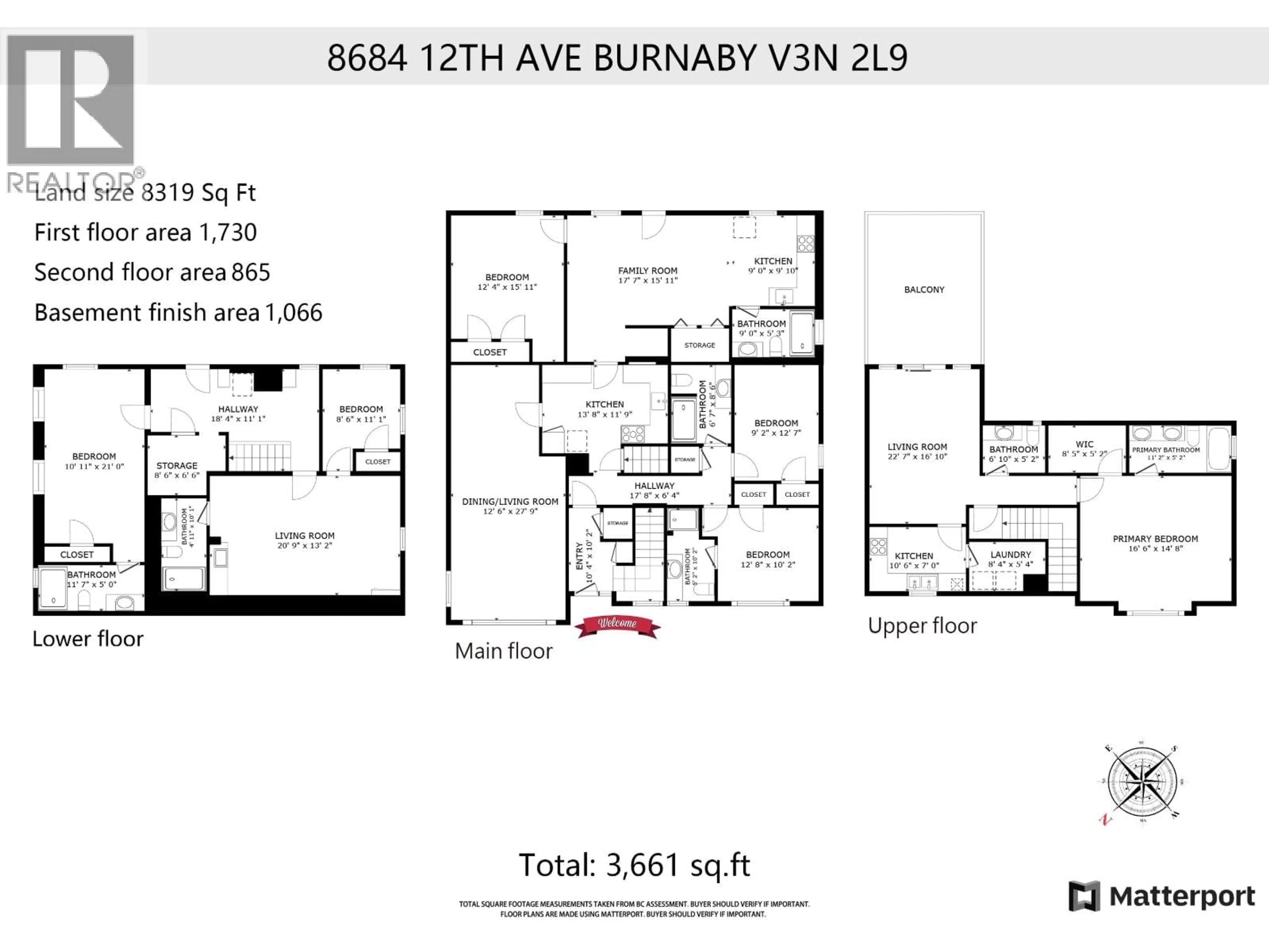 Floor plan for 8684 12TH AVENUE, Burnaby British Columbia V3N2L9