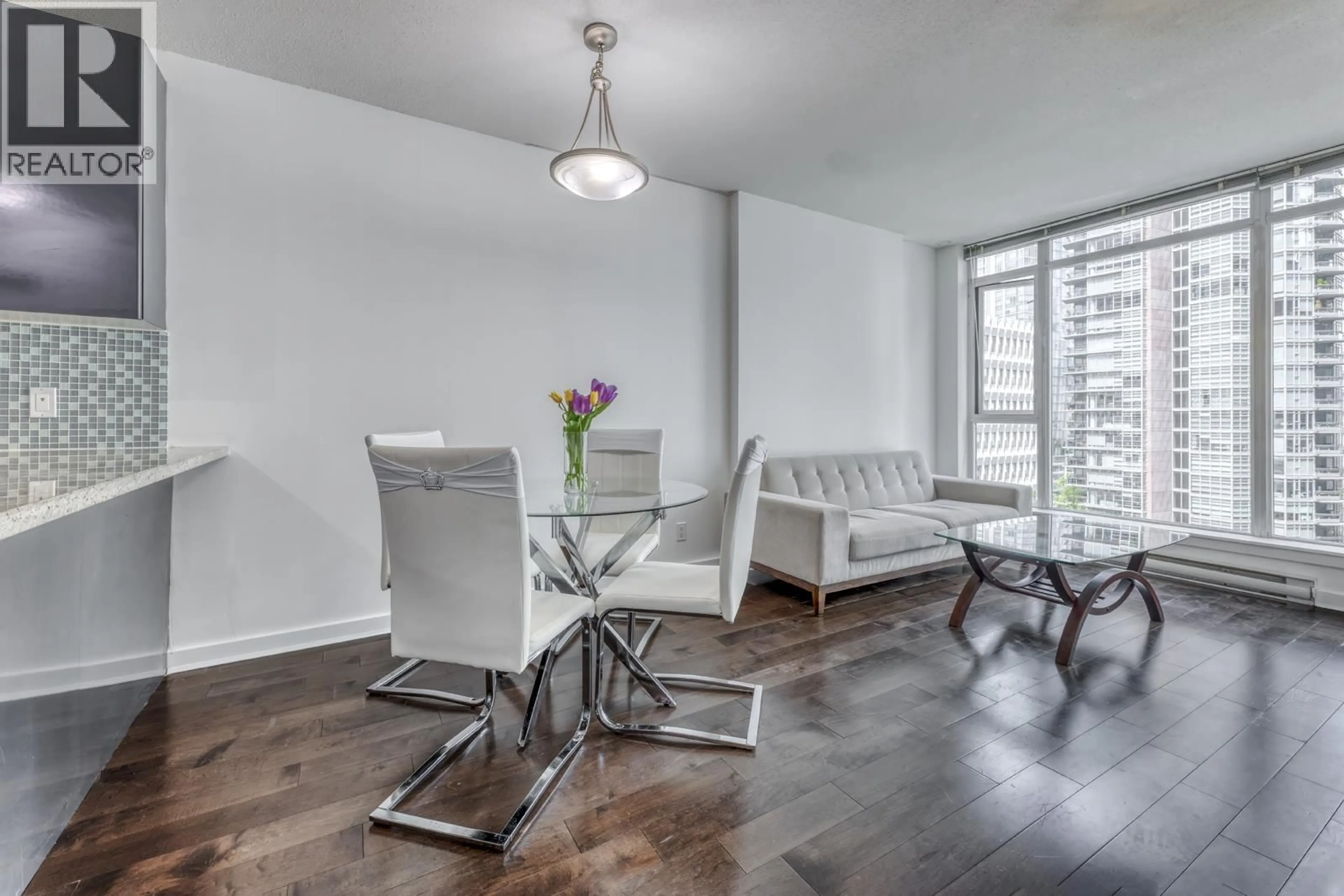 Dining room, wood/laminate floor for 603 - 1188 PENDER STREET, Vancouver British Columbia V6E0A2