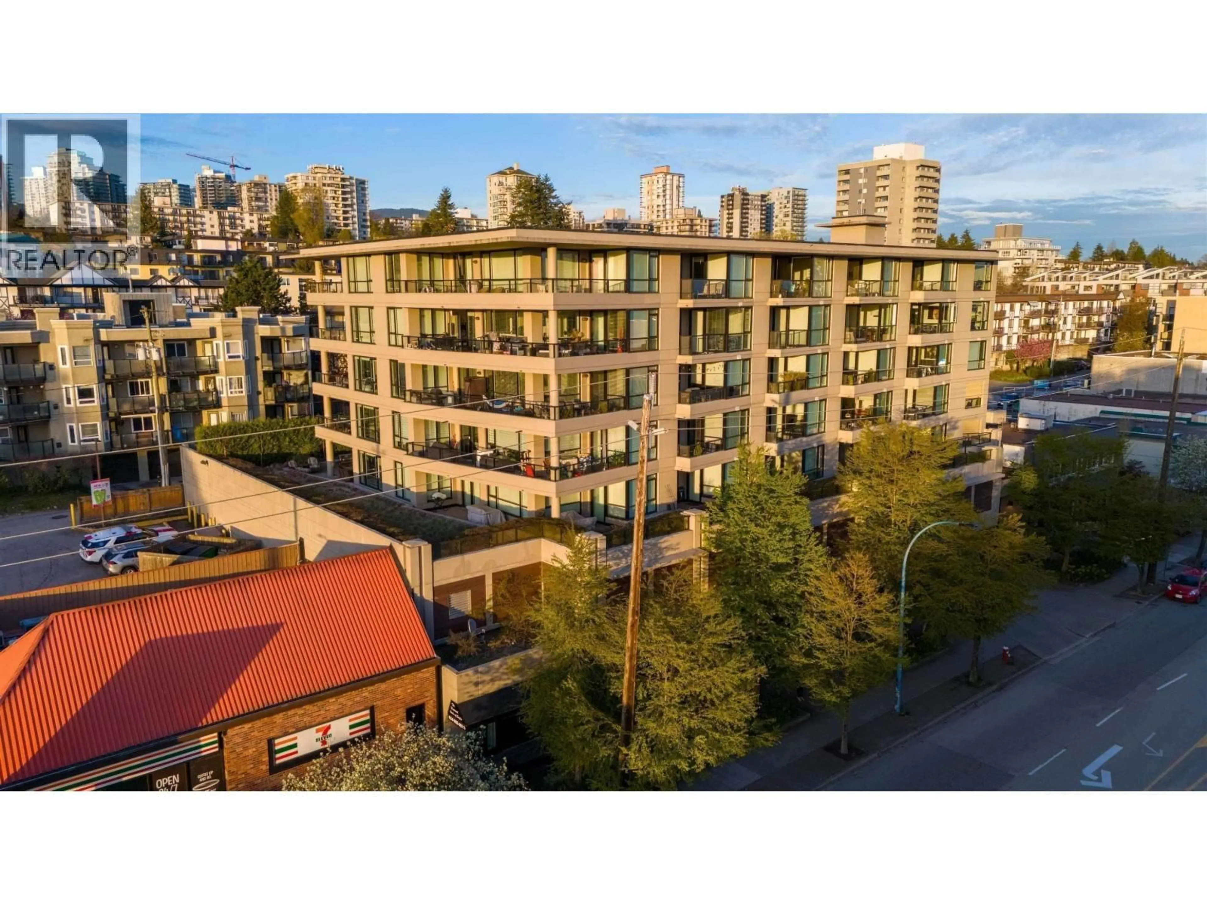 A pic from outside/outdoor area/front of a property/back of a property/a pic from drone, city buildings view from balcony for 308 - 160 3RD STREET, North Vancouver British Columbia V7M0A9