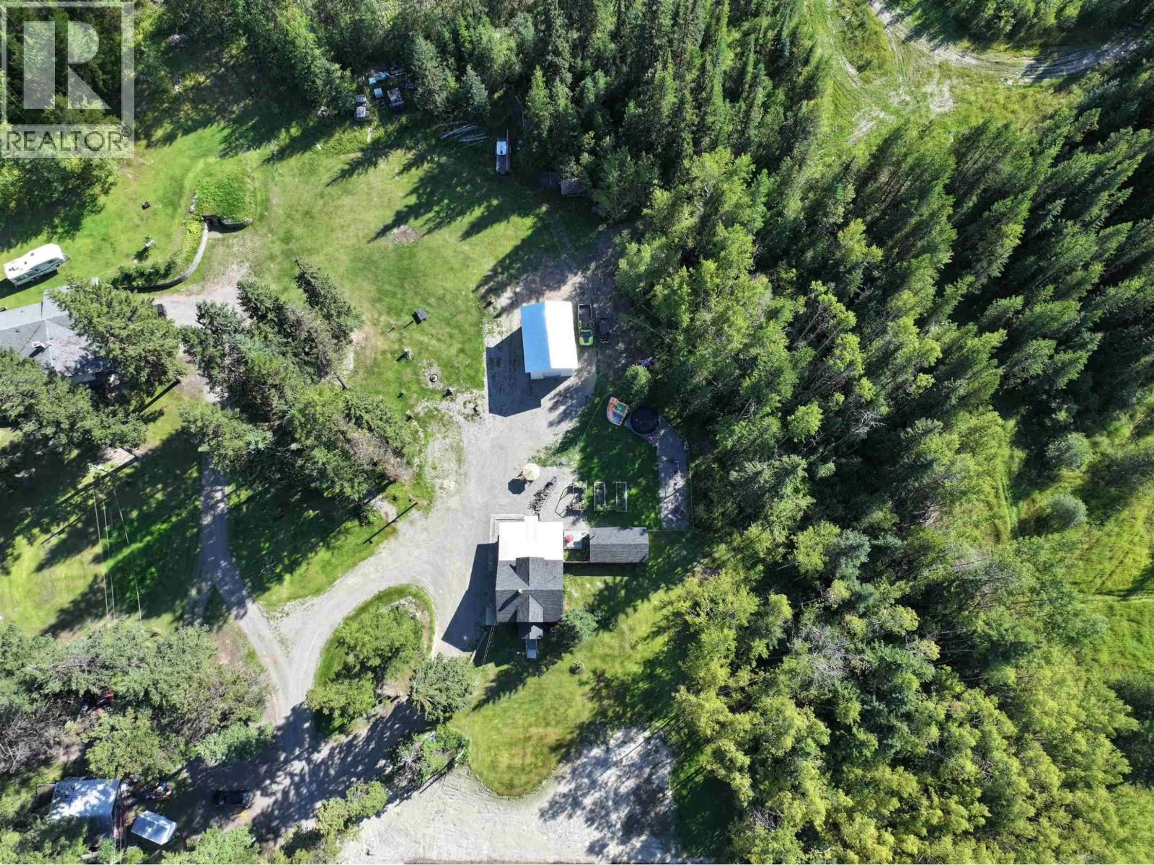 A pic from outside/outdoor area/front of a property/back of a property/a pic from drone, forest/trees view for 2071 BLACKWATER ROAD, Quesnel British Columbia V2J7B4