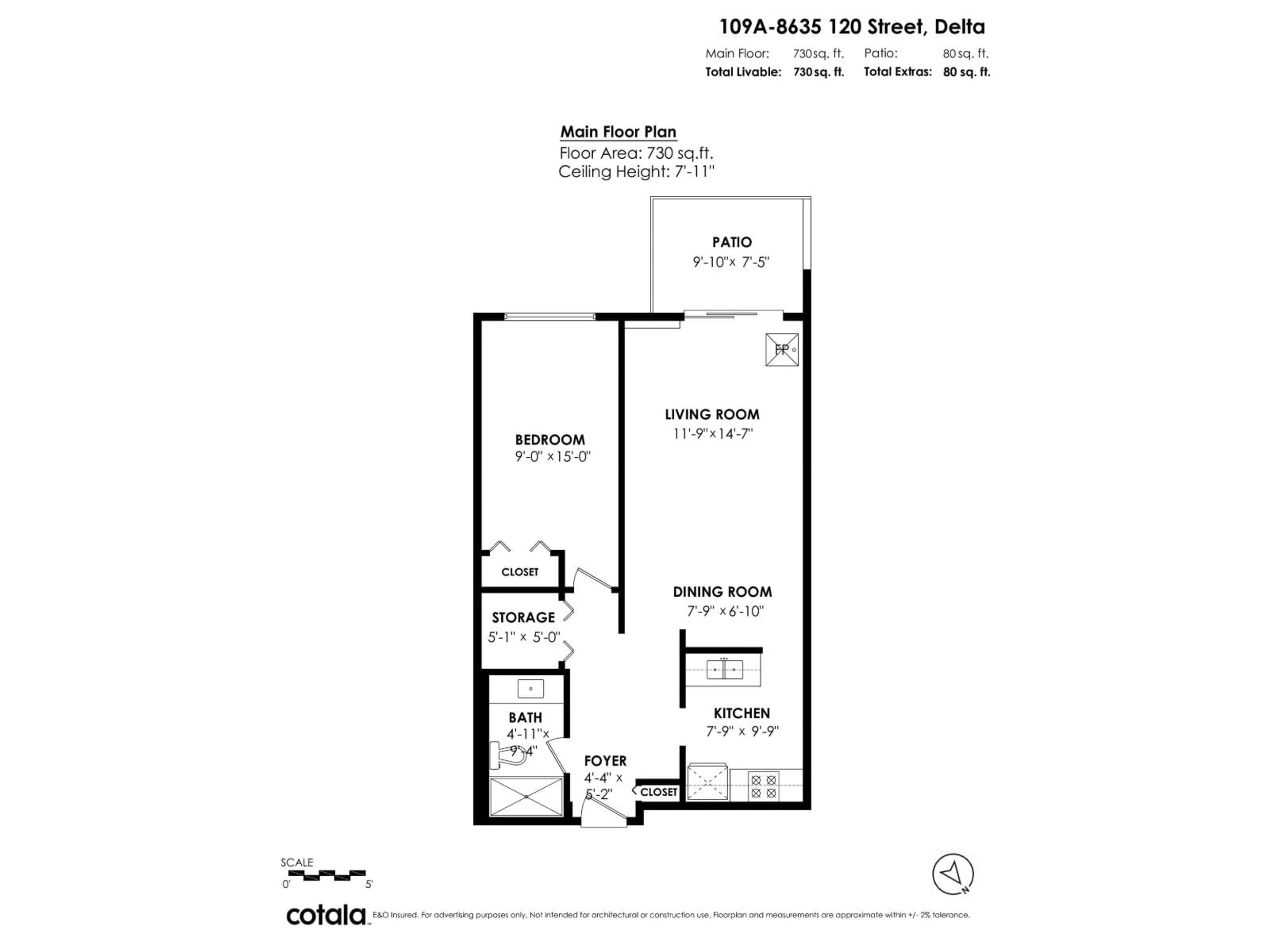 Floor plan for 109A - 8635 120, Delta British Columbia V4C6R5