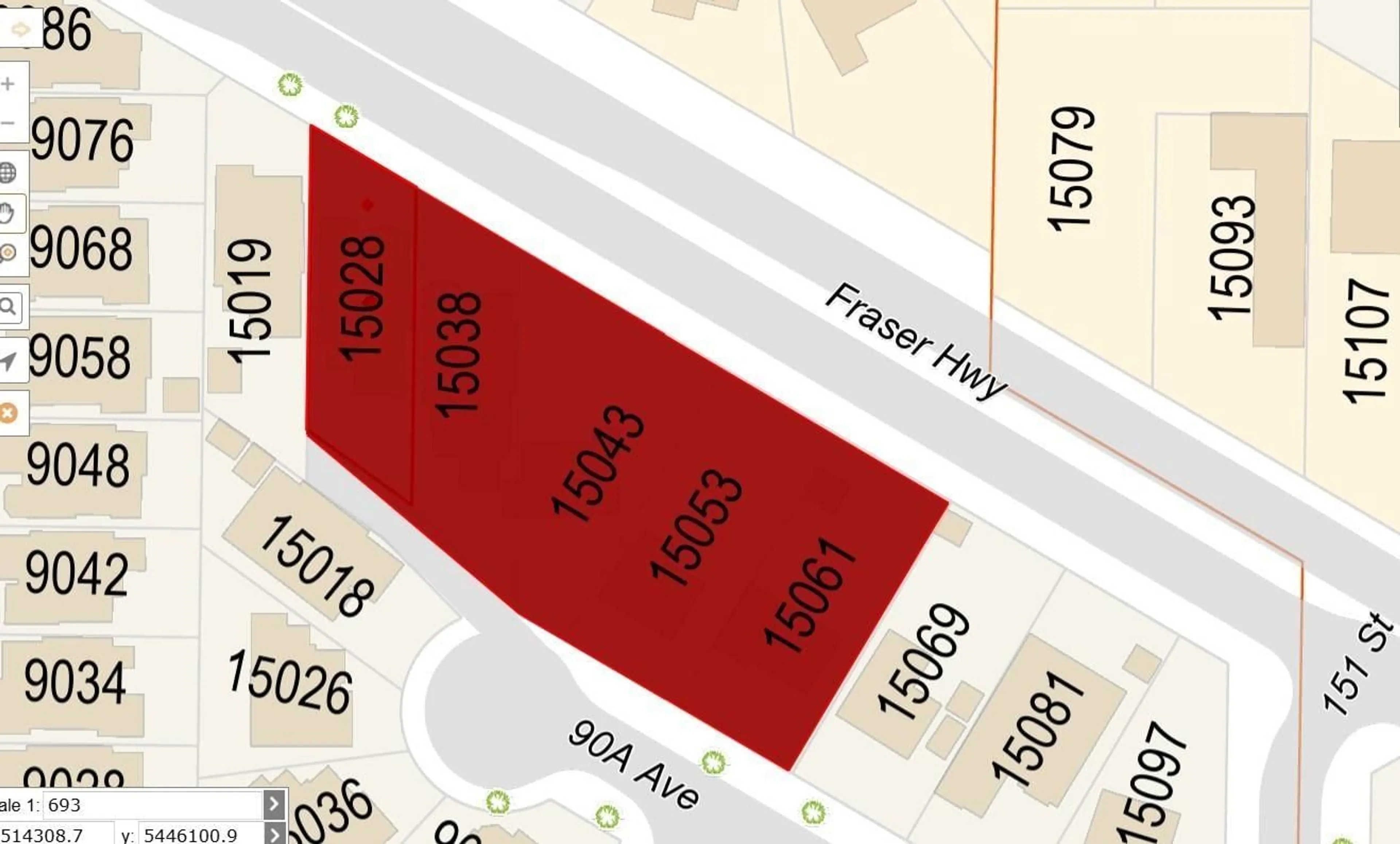 Picture of a map for 15028 FRASER, Surrey British Columbia V3R0X8