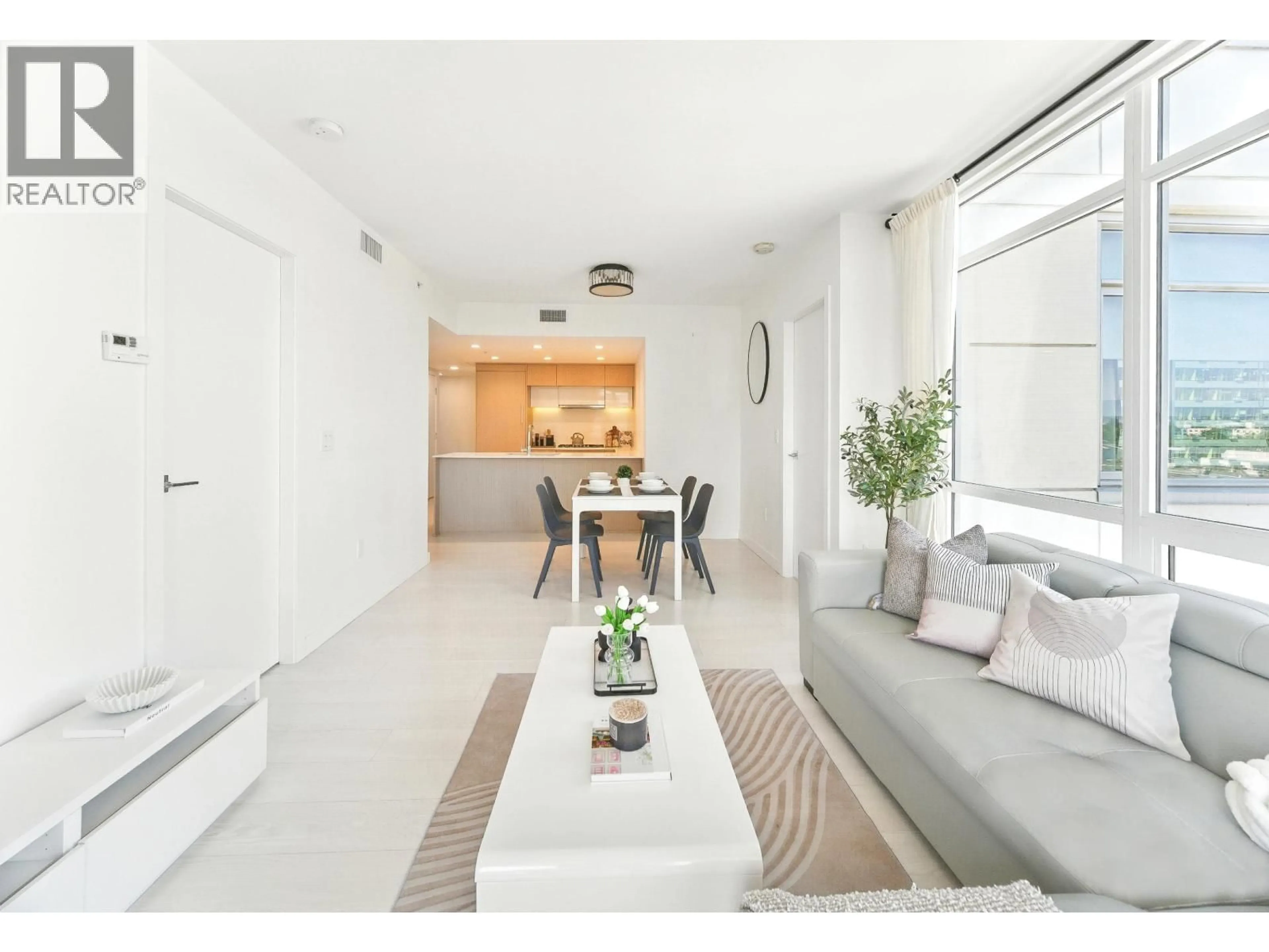Living room with furniture, ceramic/tile floor for 912 - 5580 NO. 3 ROAD, Richmond British Columbia V6X0R8