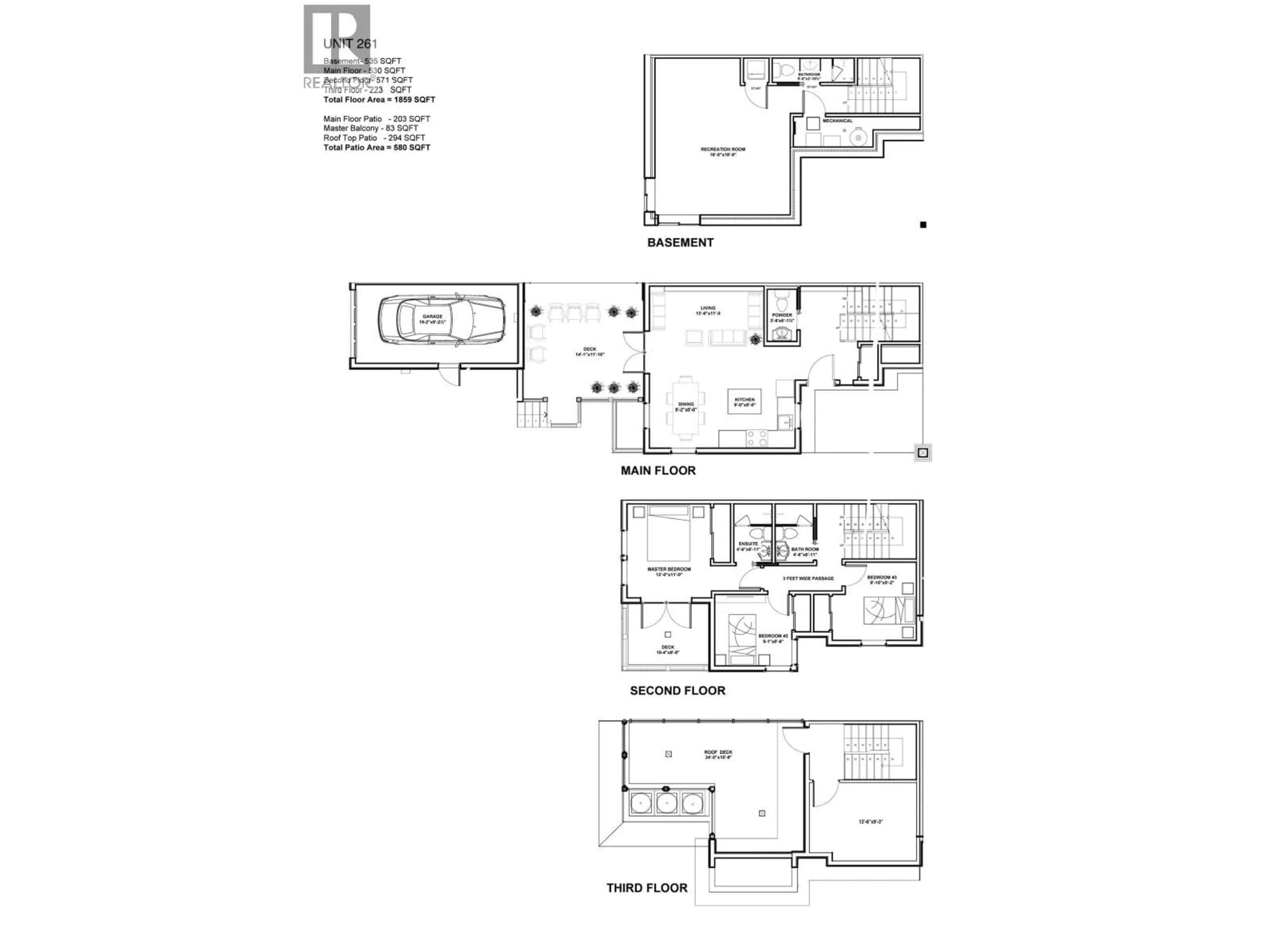 Floor plan for 261 6TH STREET, North Vancouver British Columbia V7M1K7