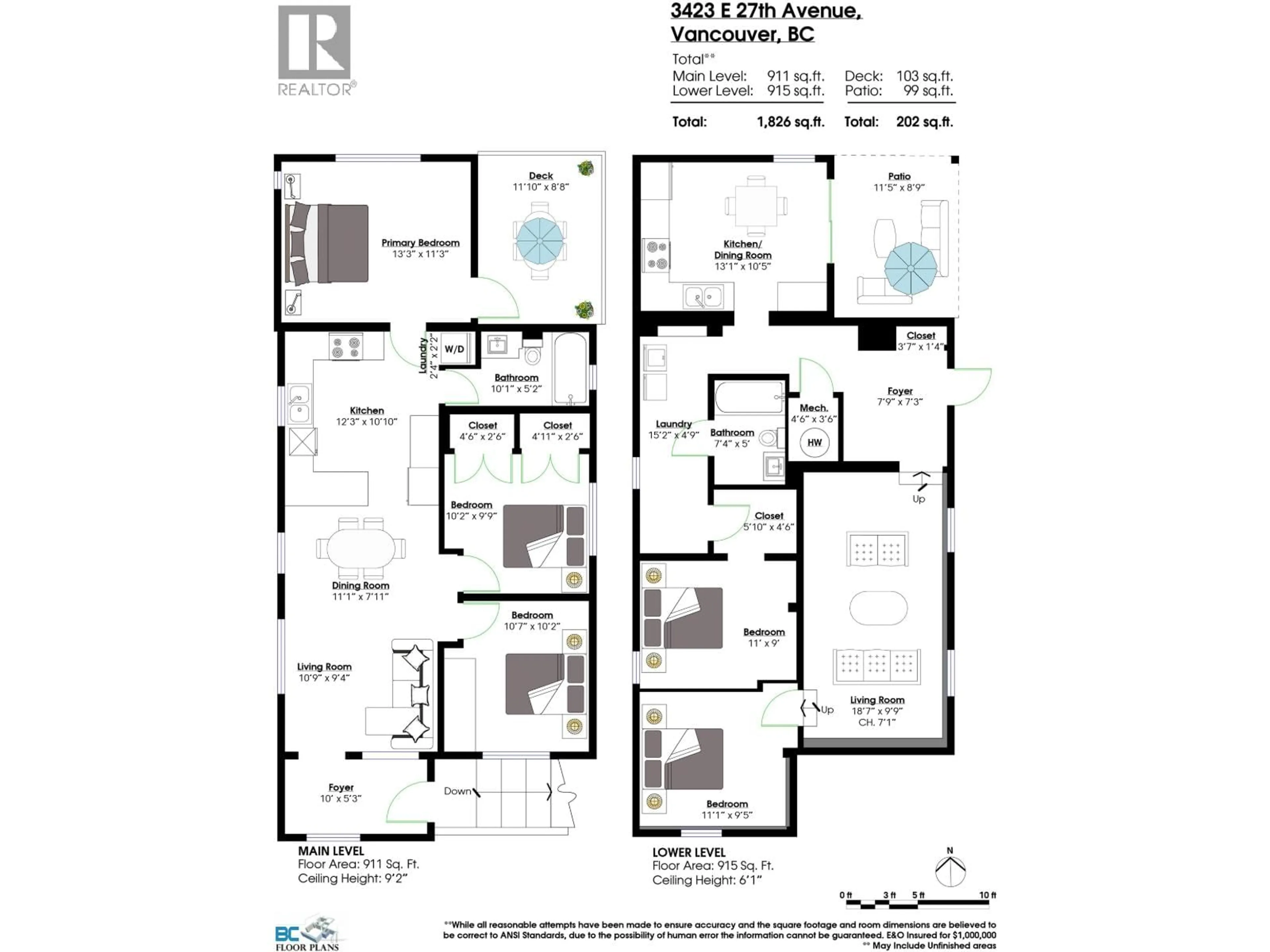 Floor plan for 3423 27TH AVENUE, Vancouver British Columbia V5R1P8