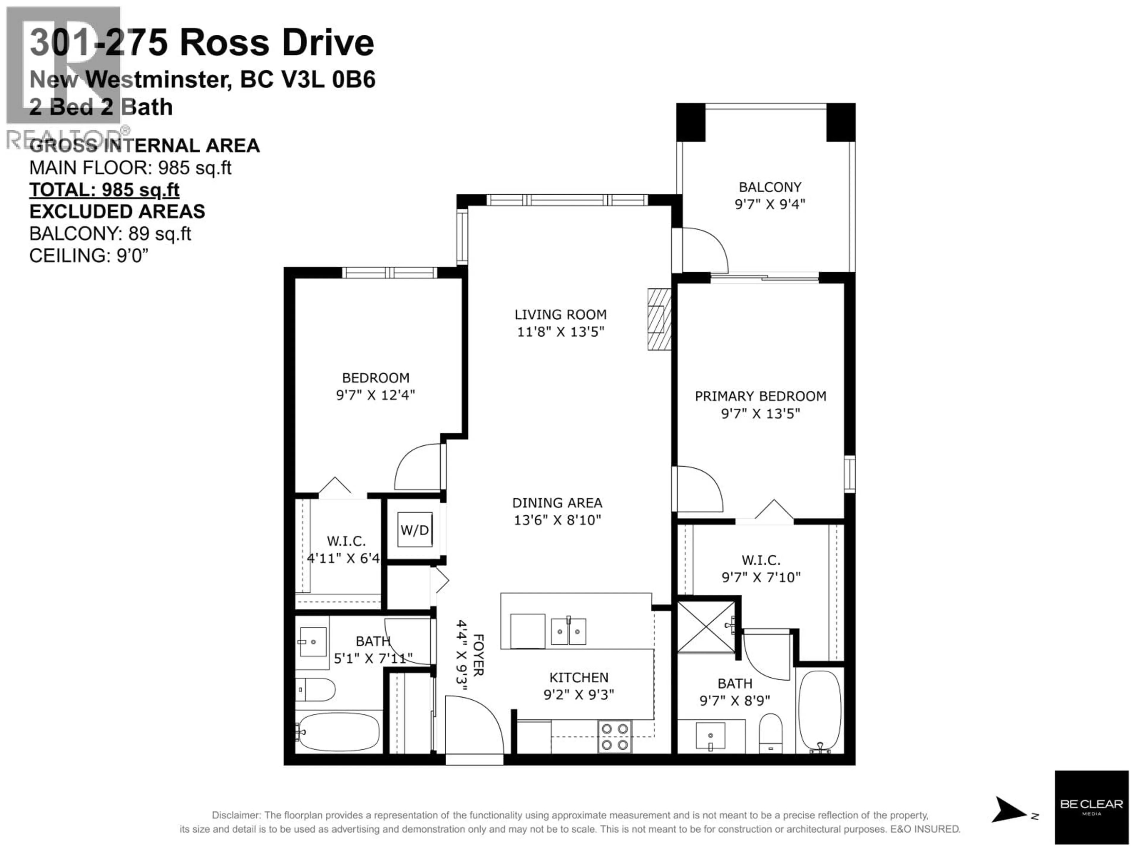 Floor plan for 301 - 275 ROSS DRIVE, New Westminster British Columbia V3L0B6