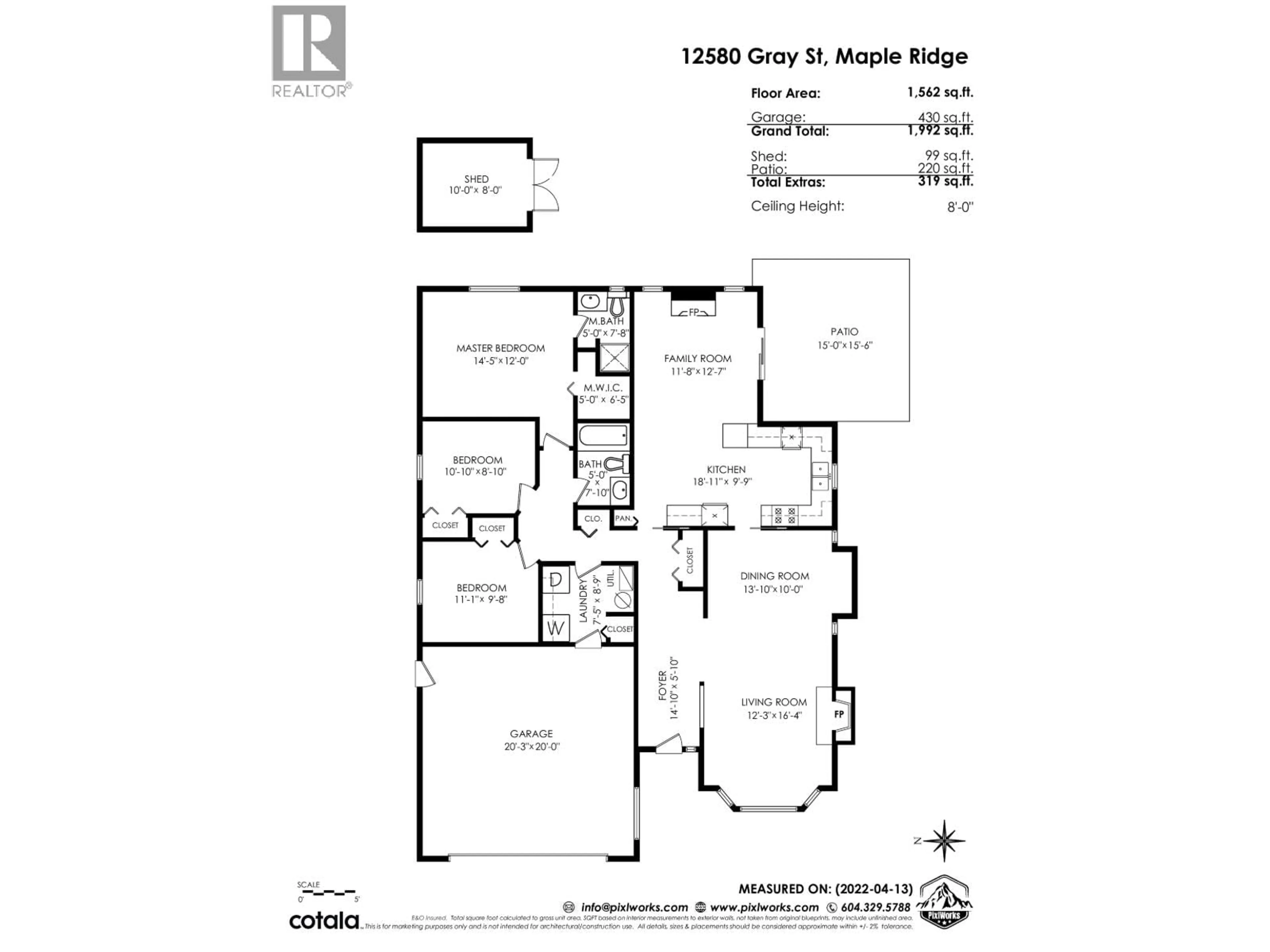 Floor plan for 12580 GRAY STREET, Maple Ridge British Columbia V2X0V8