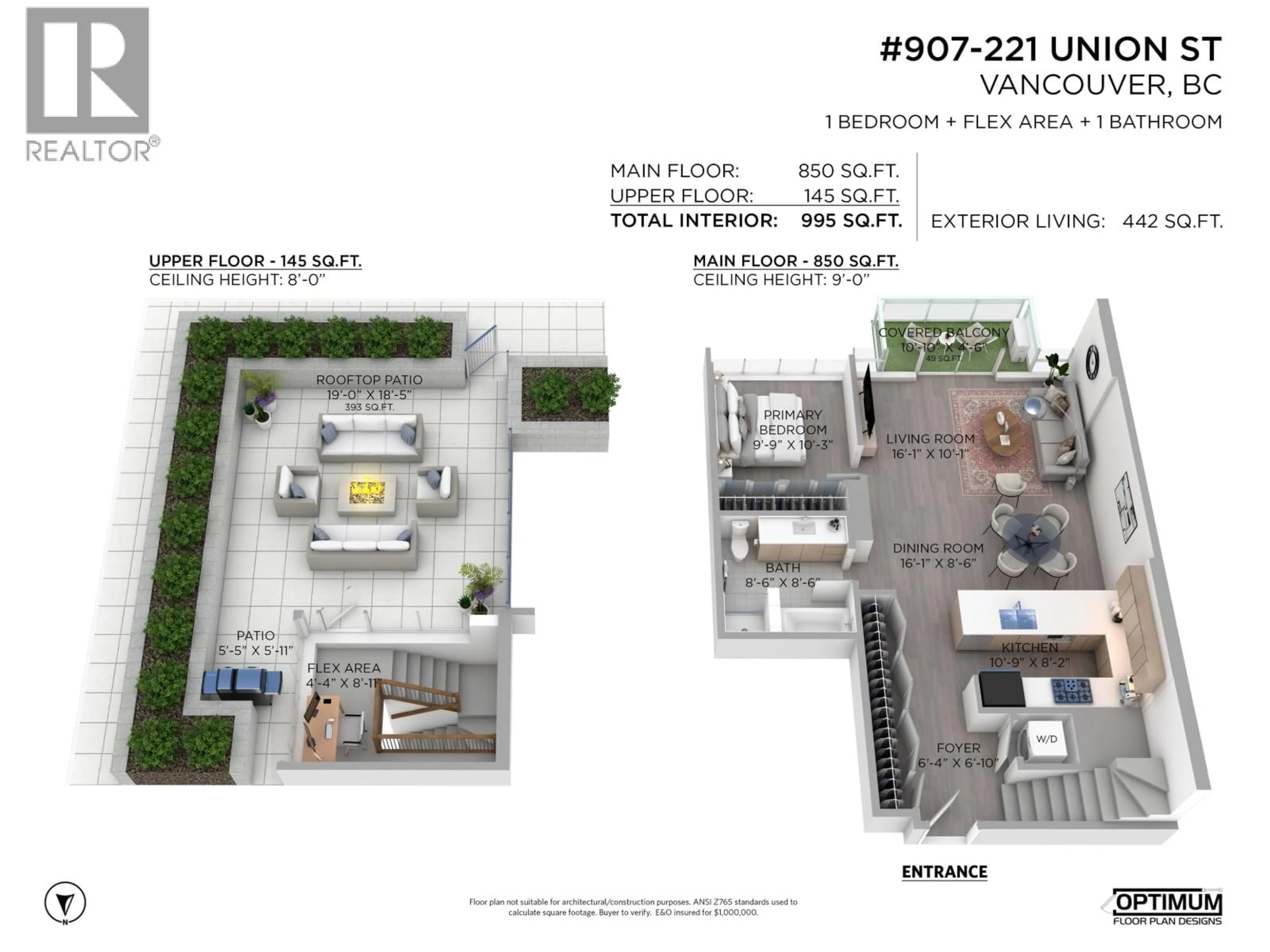 Floor plan for PH907 - 221 UNION STREET, Vancouver British Columbia V6A0B4