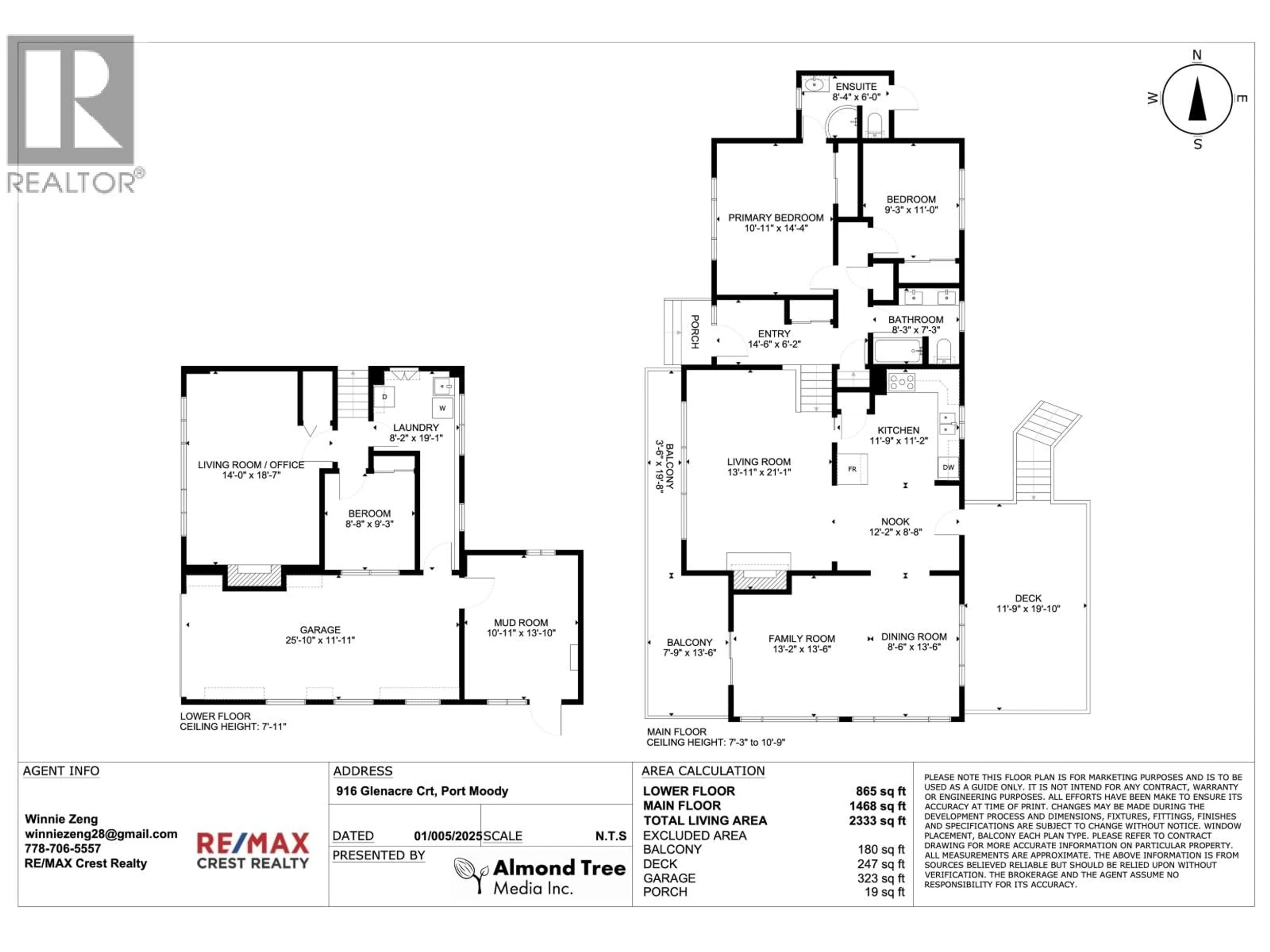 Floor plan for 916 GLENACRE COURT, Port Moody British Columbia V3H1K1