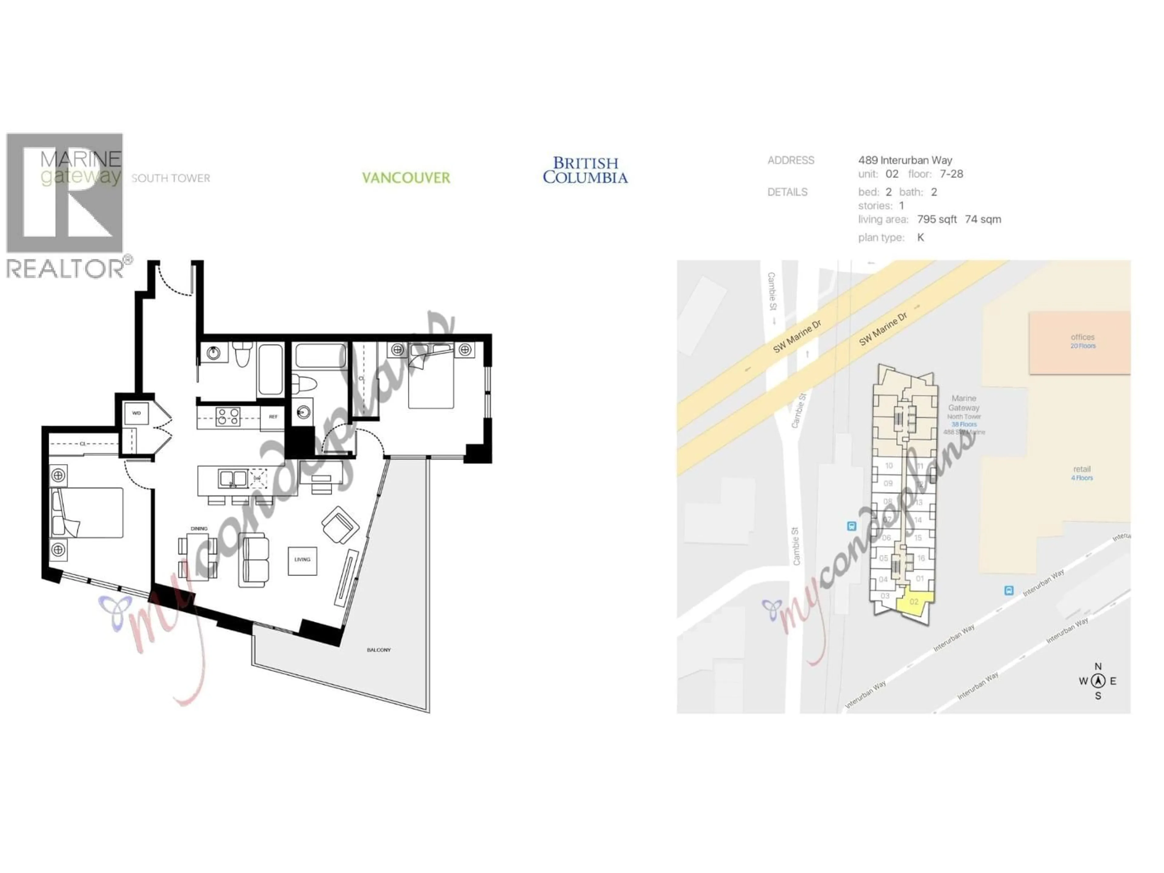Floor plan for 1802 - 489 INTERURBAN WAY, Vancouver British Columbia V5X0C7
