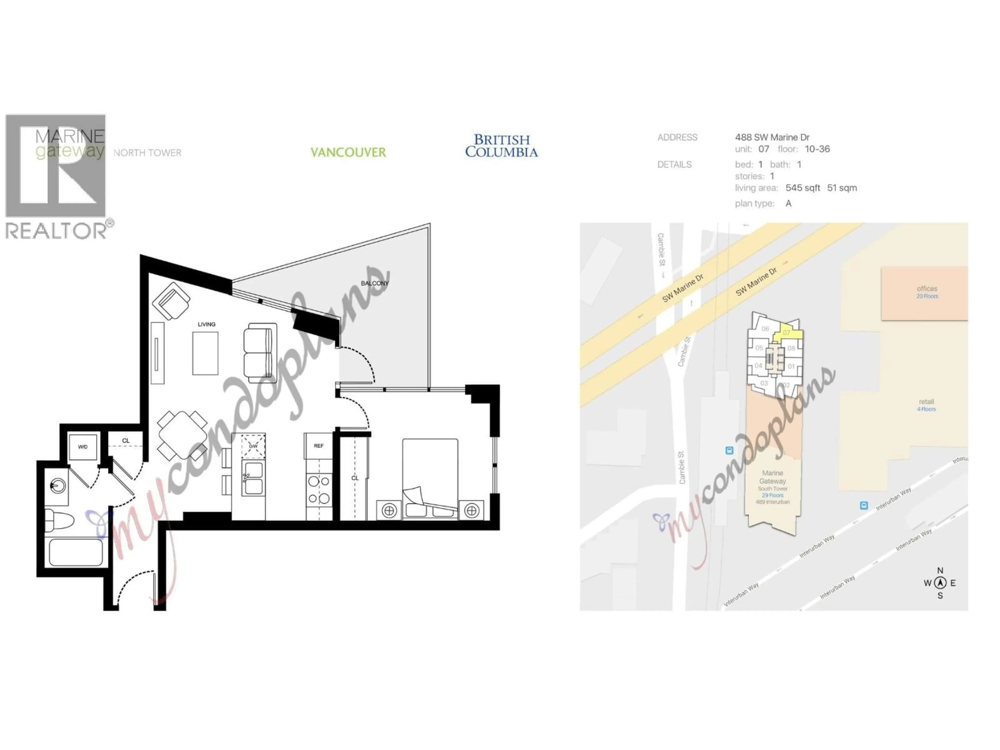 Floor plan for 3207 - 488 MARINE DRIVE, Vancouver British Columbia V5X0C6