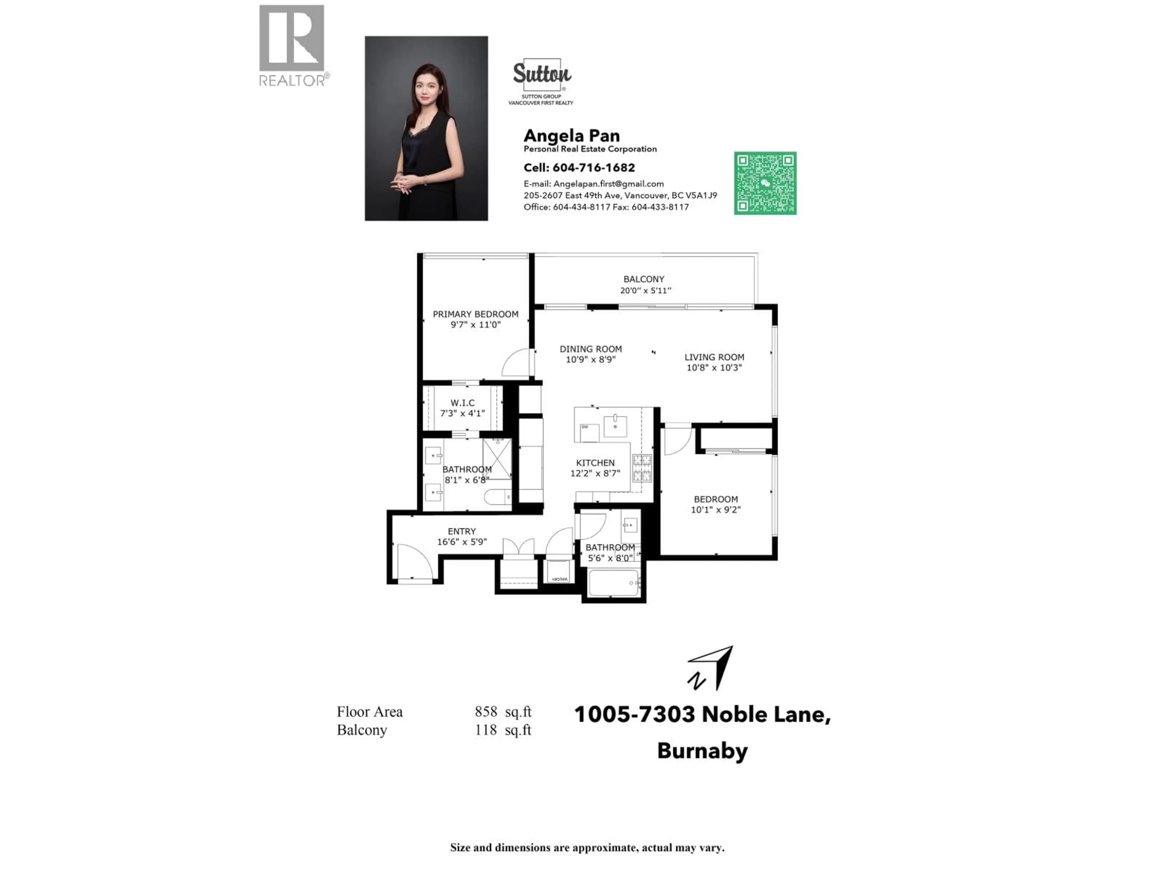 Floor plan for 1005 - 7303 NOBLE LANE, Burnaby British Columbia V3N0H2