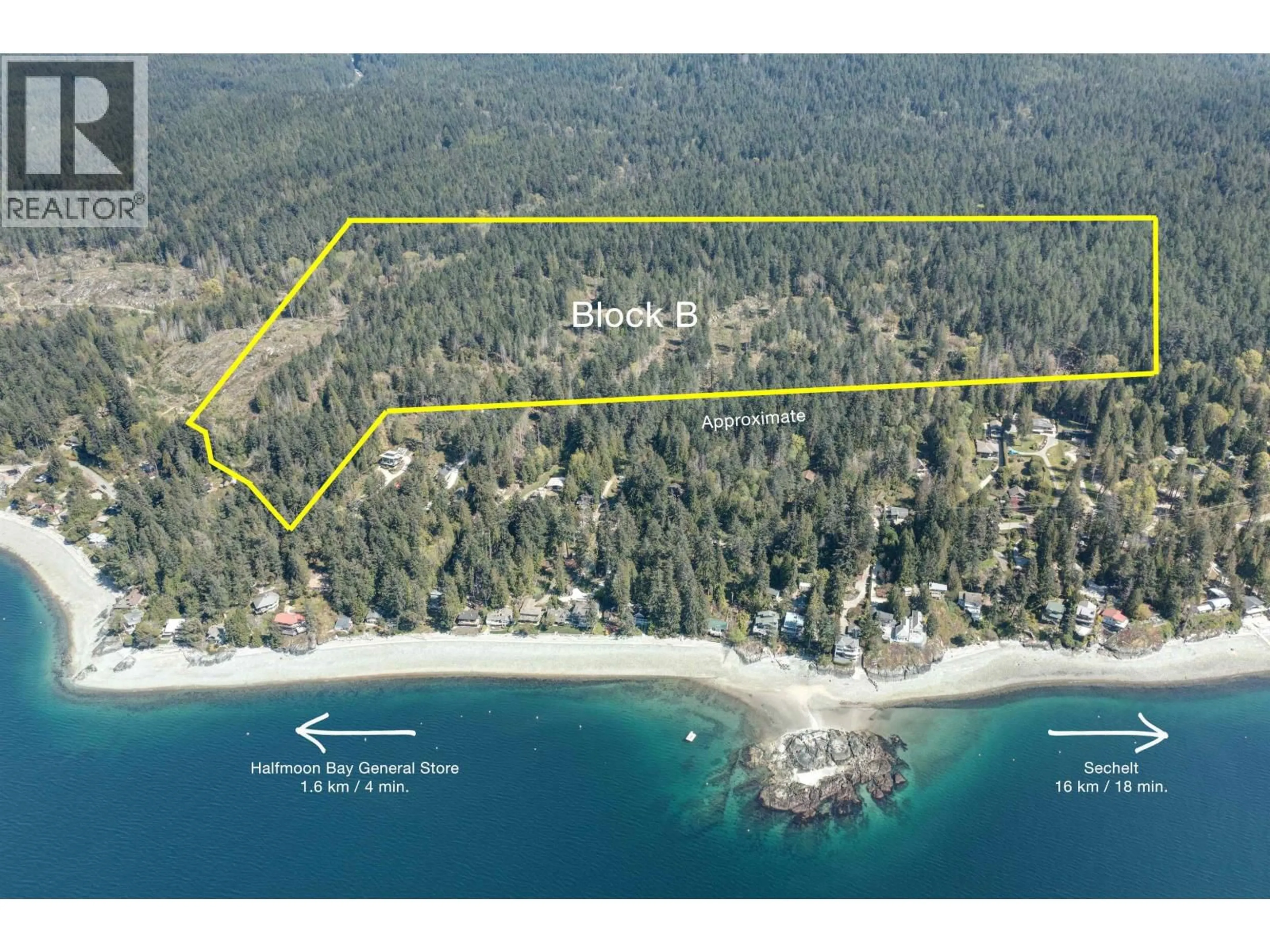A pic from outside/outdoor area/front of a property/back of a property/a pic from drone, water/lake/river/ocean view for Block B PRIESTLAND ROAD, Halfmoon Bay British Columbia V0N1Y0