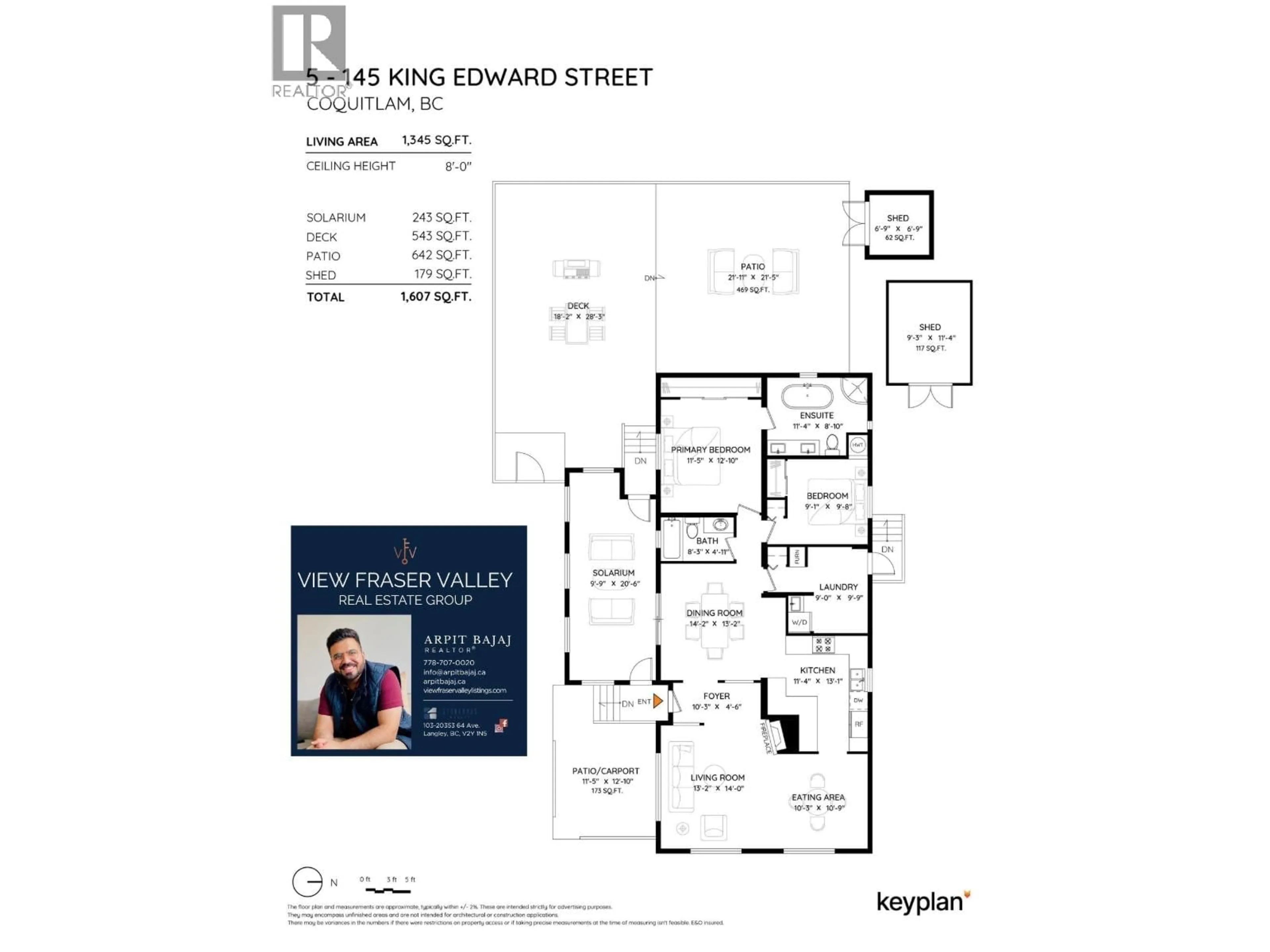 Floor plan for 5 - 145 KING EDWARD STREET, Coquitlam British Columbia V3K6K9
