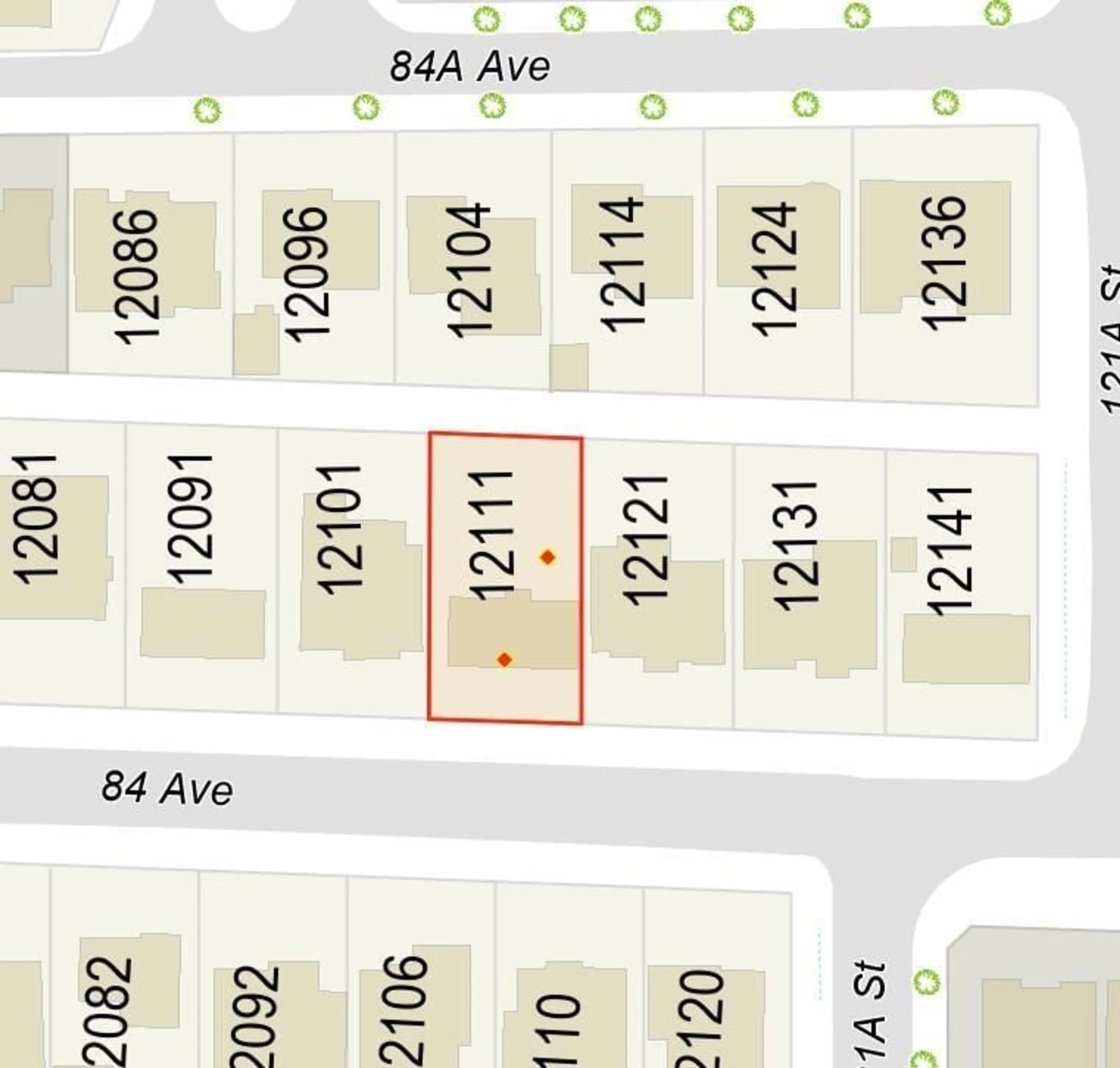 Picture of a map for 12111 84, Surrey British Columbia V3W3G4