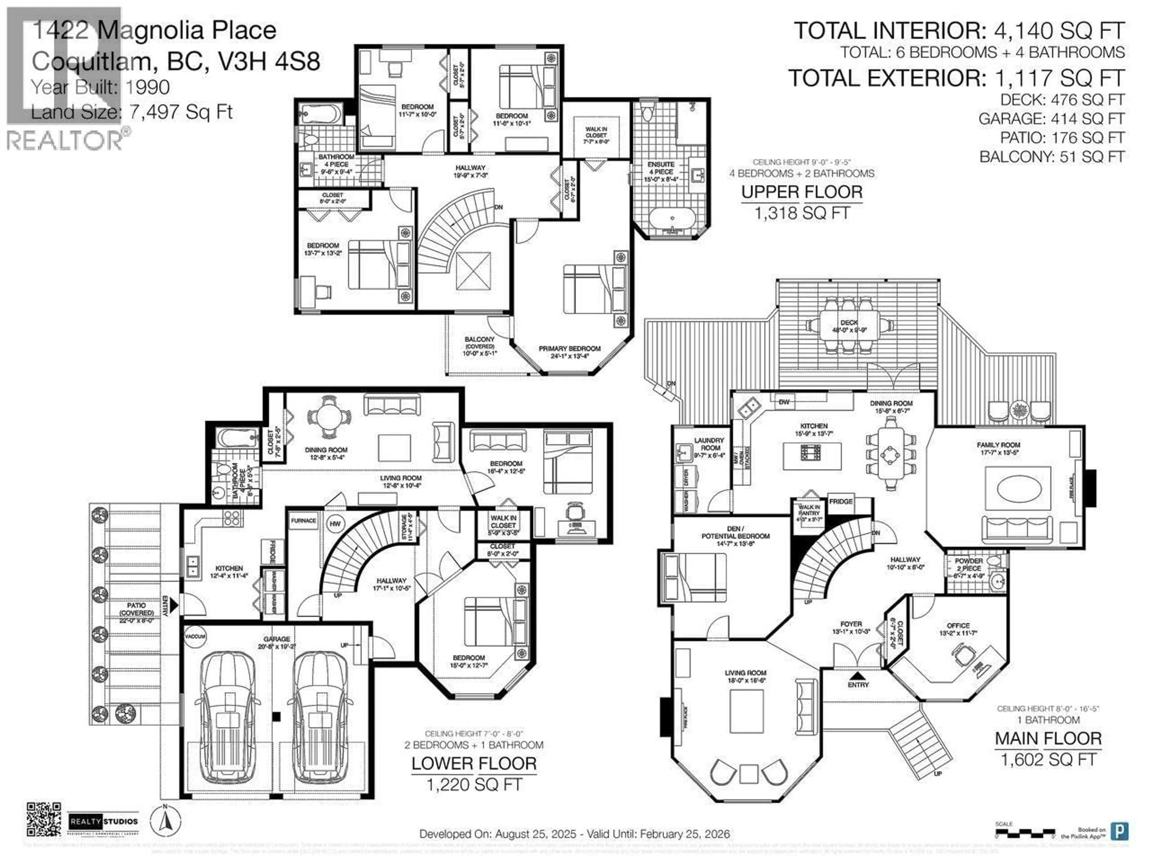 Floor plan for 1422 MAGNOLIA PLACE, Coquitlam British Columbia V3H4S8