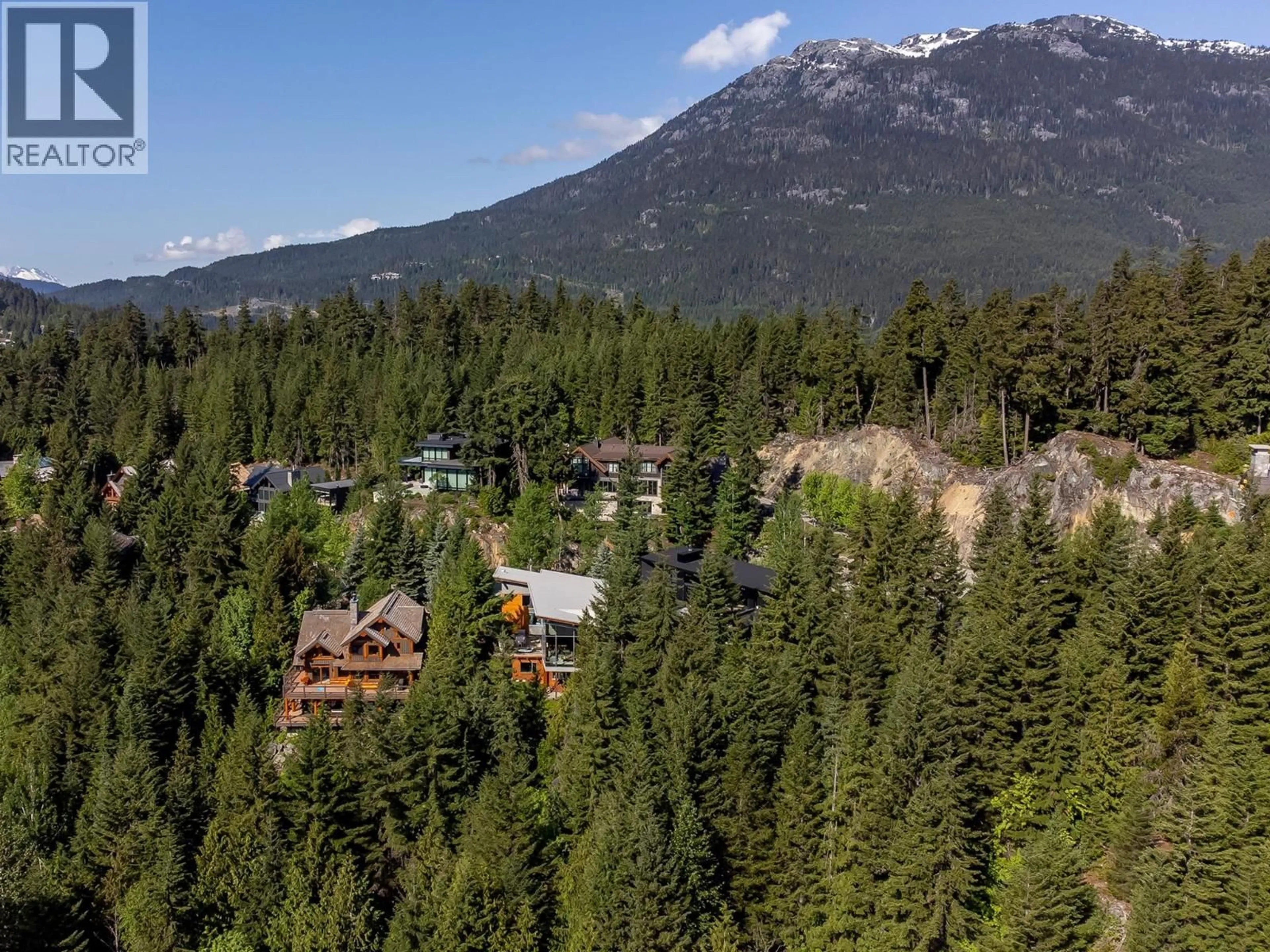 A pic from outside/outdoor area/front of a property/back of a property/a pic from drone, mountain view for 7452 TREETOP LANE, Whistler British Columbia V8E0E9