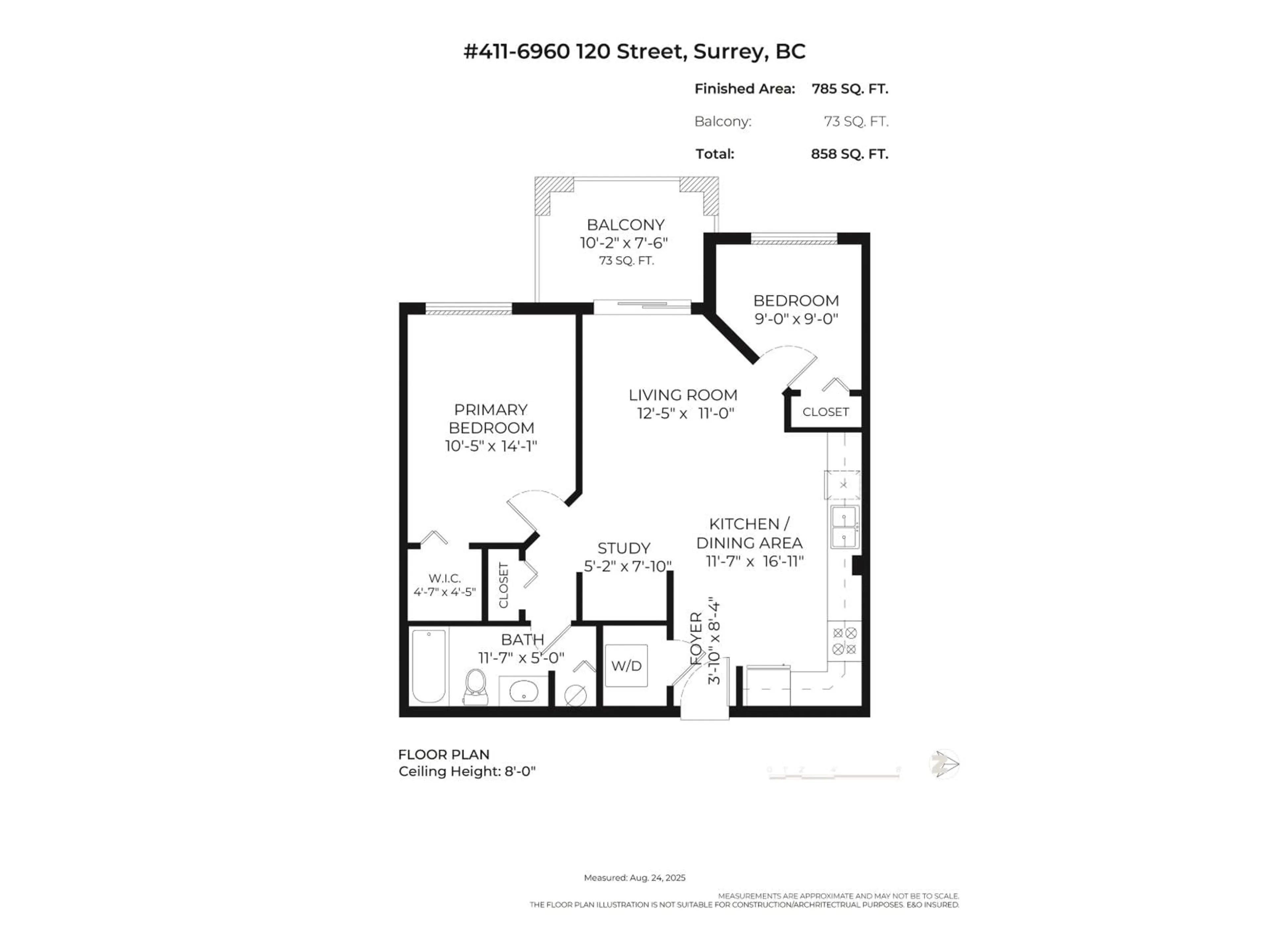 Floor plan for 411 - 6960 120, Surrey British Columbia V3W1V4