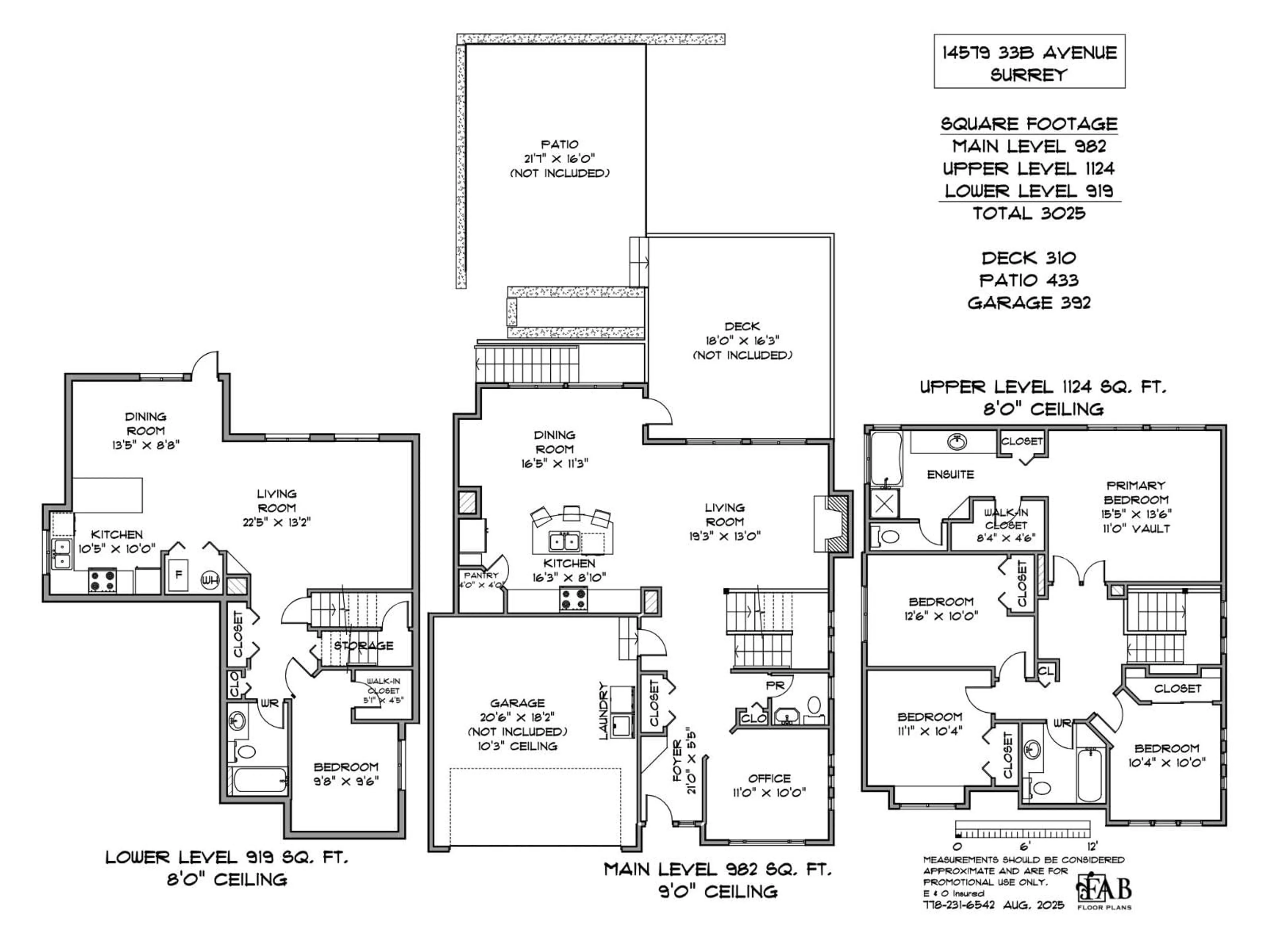 Floor plan for 14579 33B, Surrey British Columbia V4P3M8
