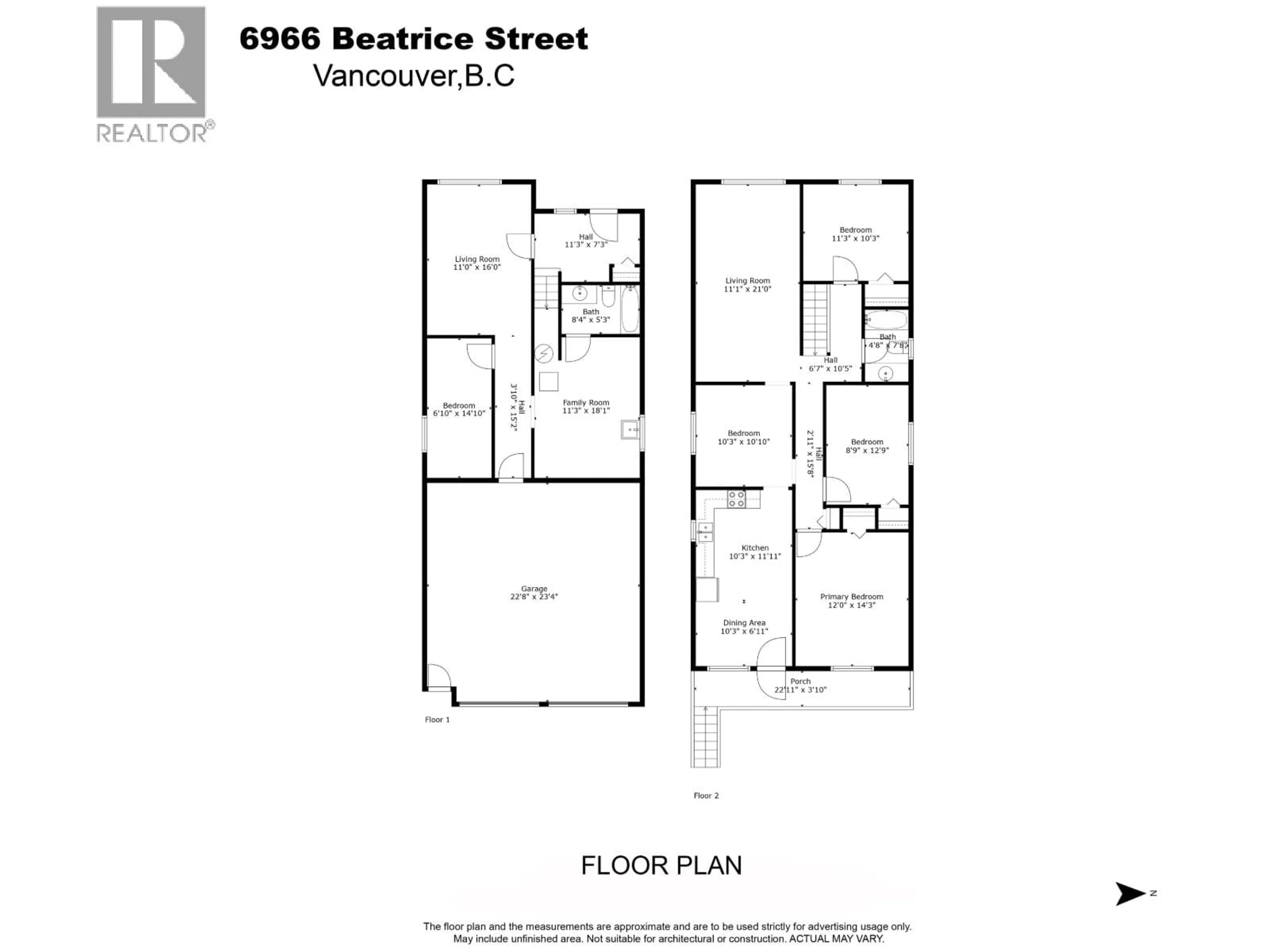 Floor plan for 6966 BEATRICE STREET, Vancouver British Columbia V5P3R7