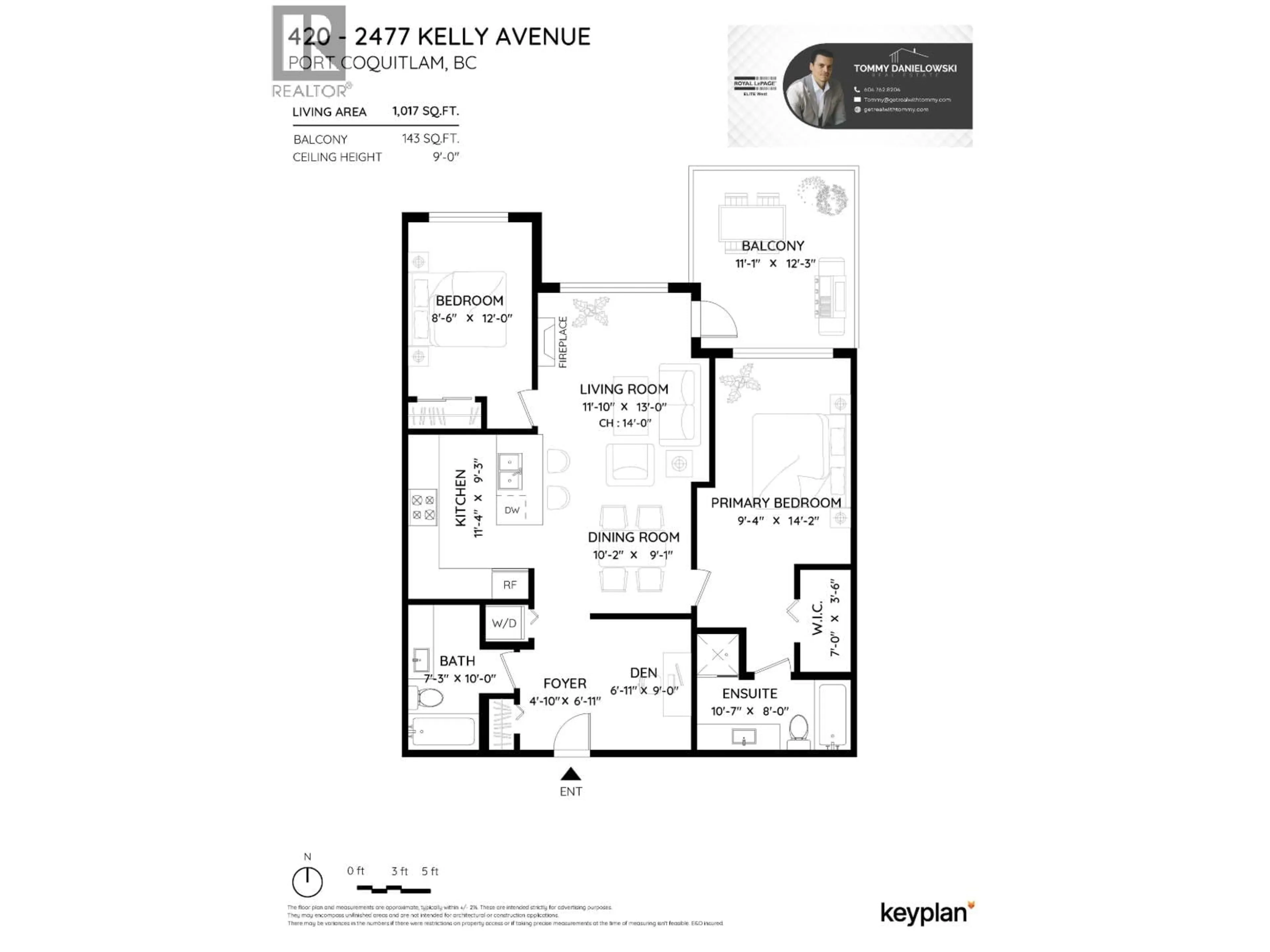 Floor plan for 420 - 2477 KELLY AVENUE, Port Coquitlam British Columbia V3C0B3