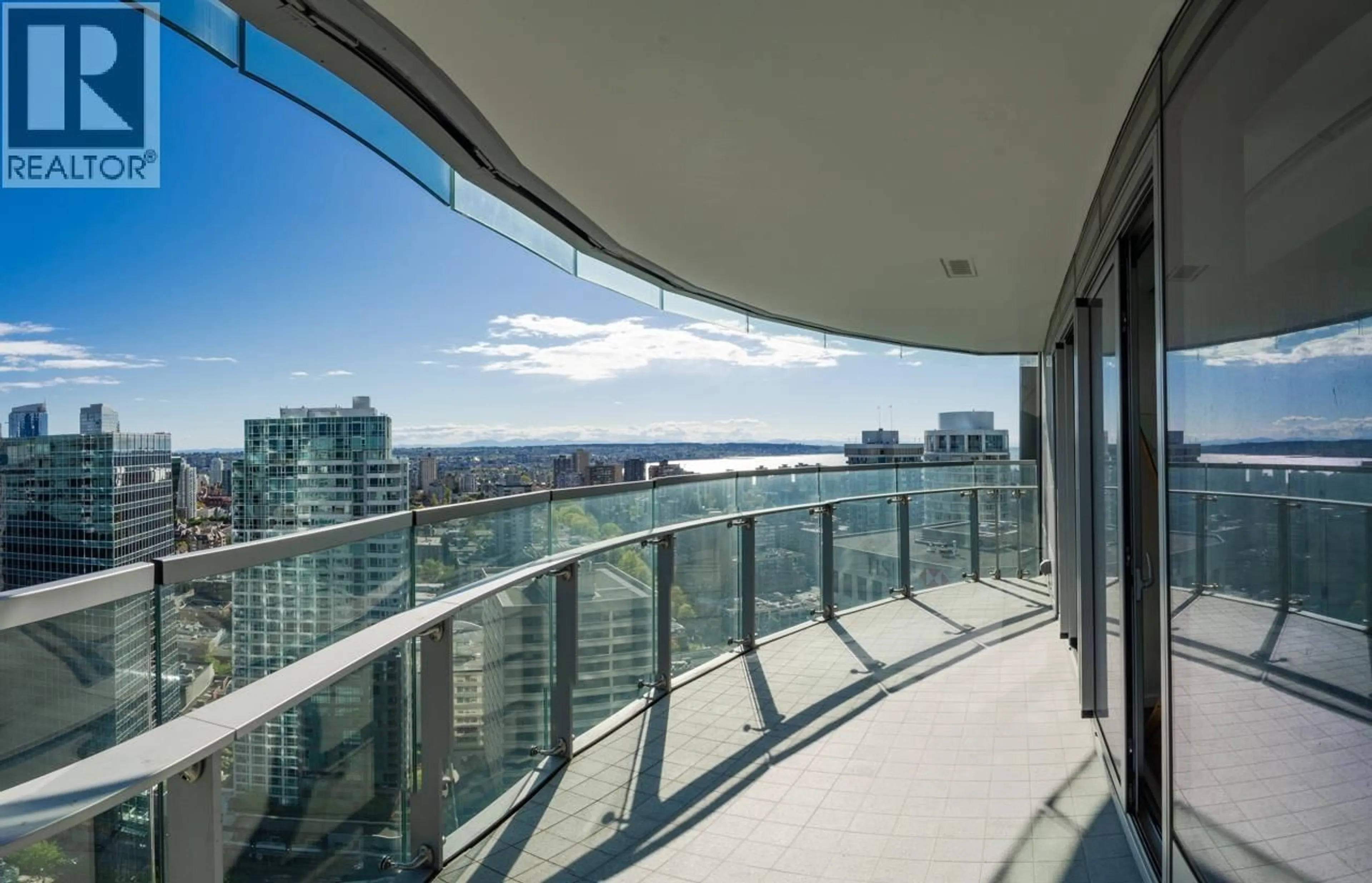Balcony in the apartment, city buildings view from balcony for 3502 - 1151 GEORGIA STREET, Vancouver British Columbia V6E0B3
