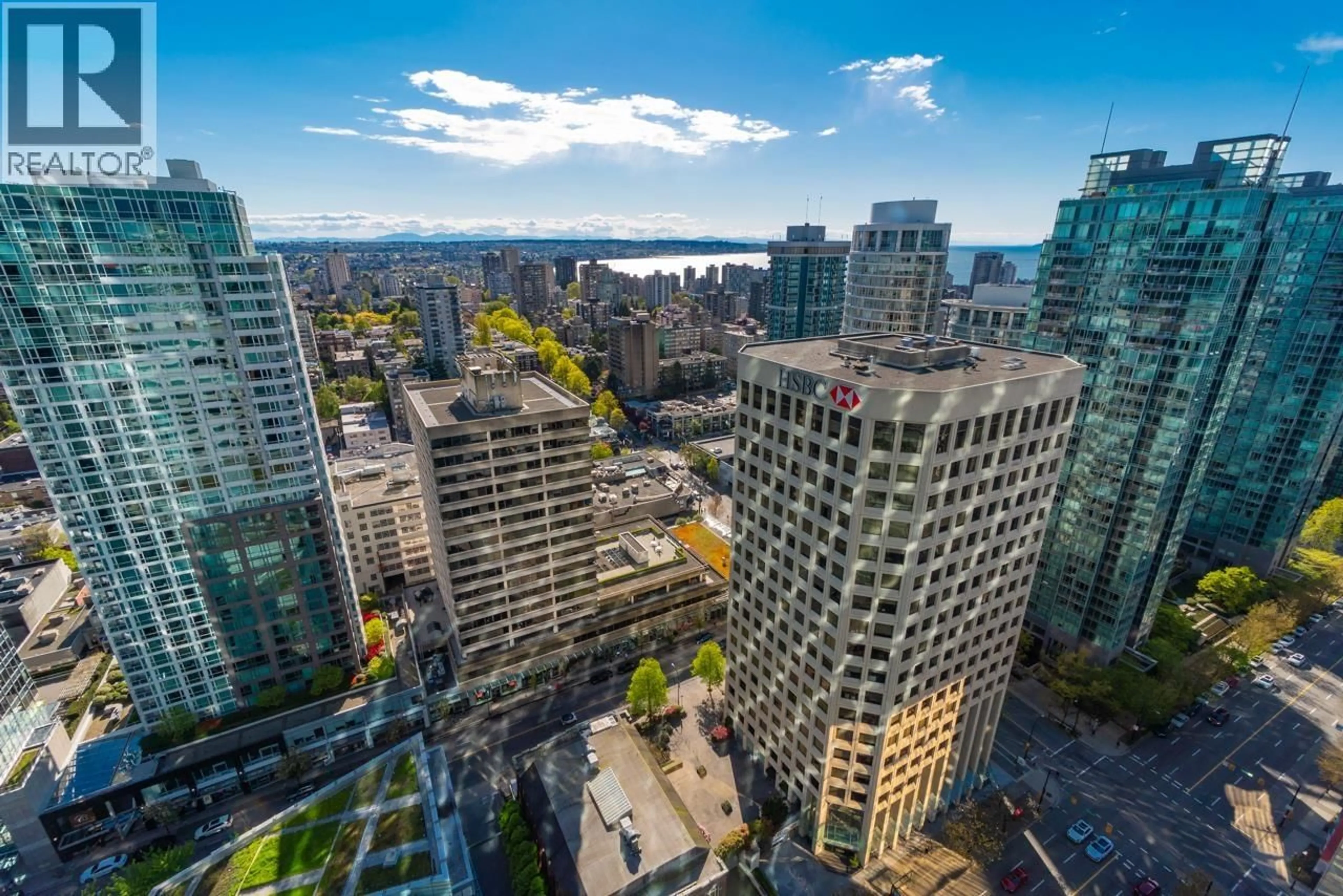 A pic from outside/outdoor area/front of a property/back of a property/a pic from drone, city buildings view from balcony for 3502 - 1151 GEORGIA STREET, Vancouver British Columbia V6E0B3