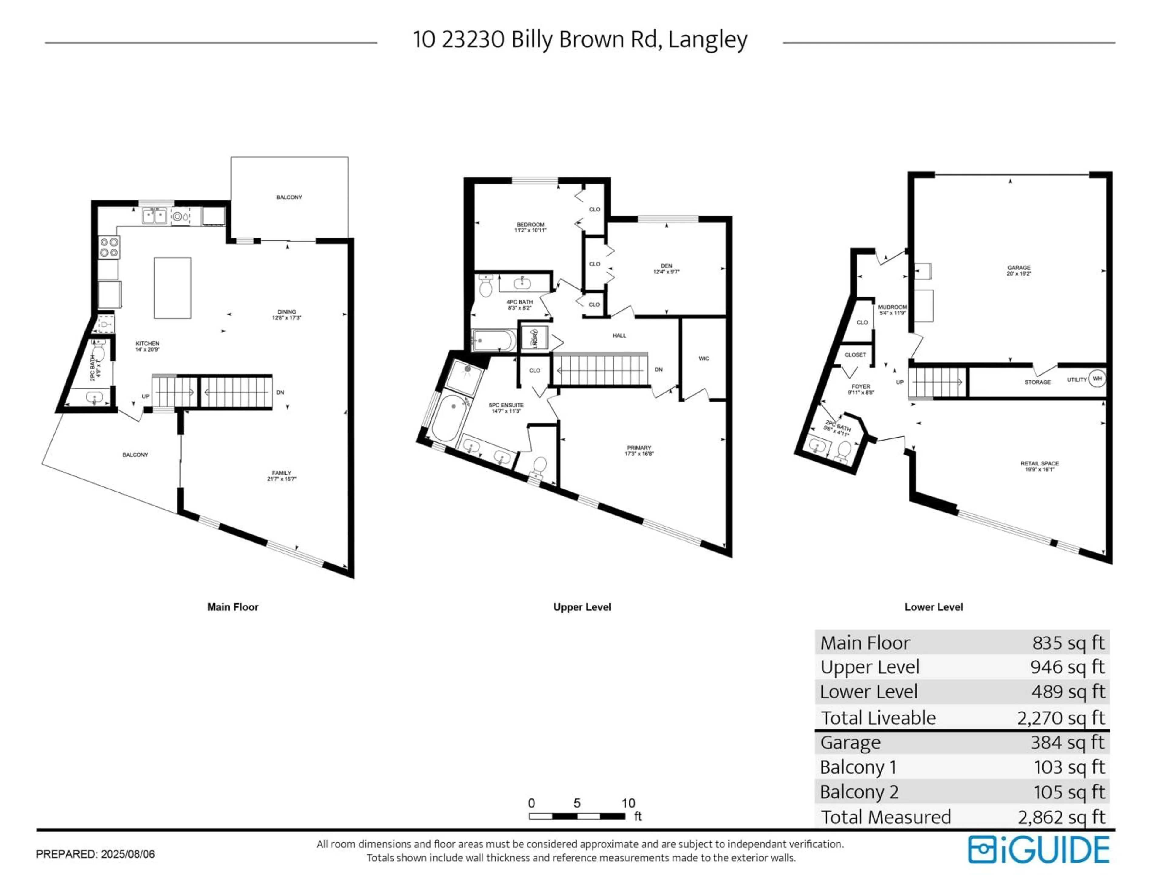 Floor plan for 10 - 23230 BILLY BROWN, Langley British Columbia V1M4G1