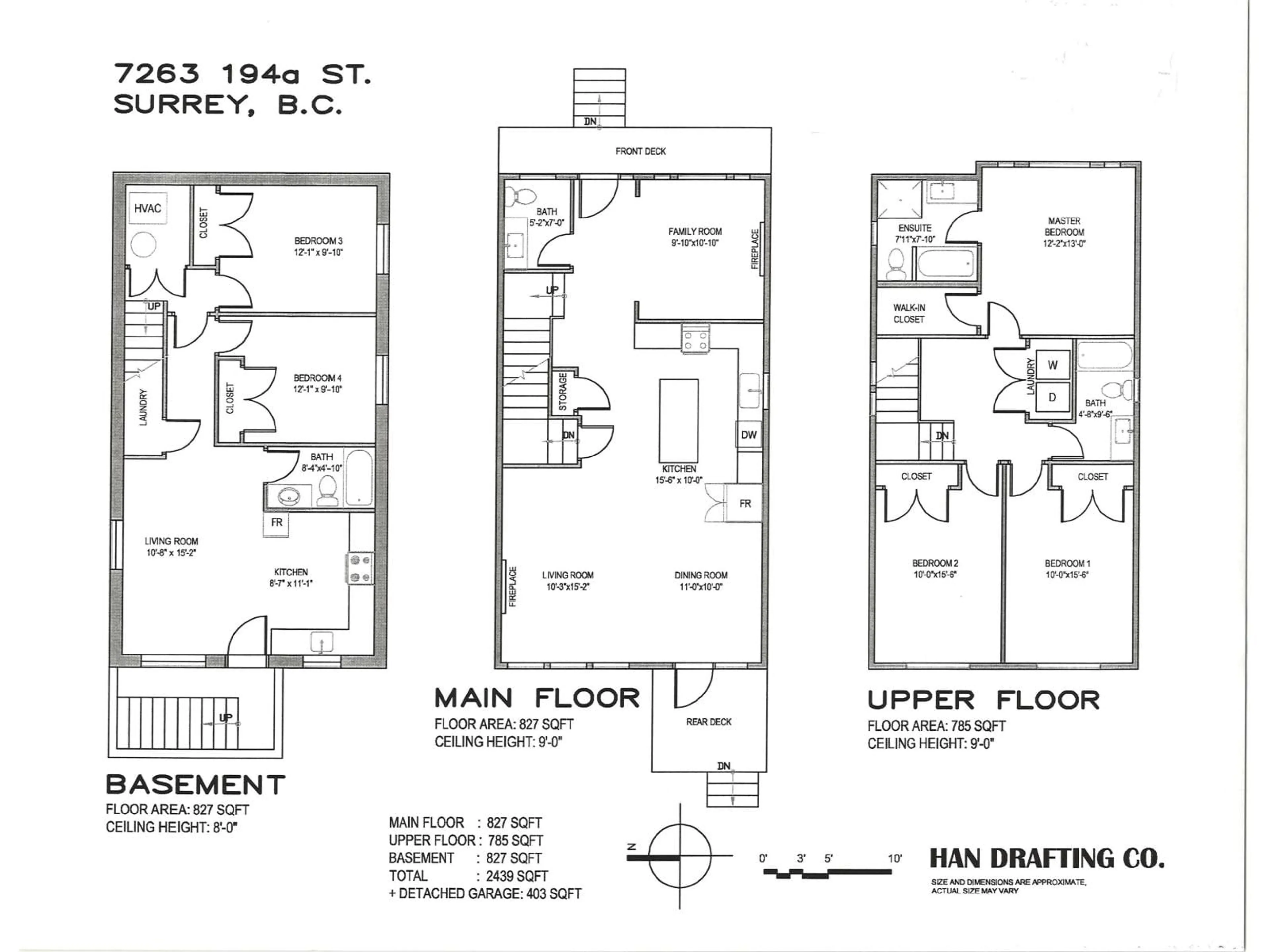 Floor plan for 7263 194A, Surrey British Columbia V4N6K1