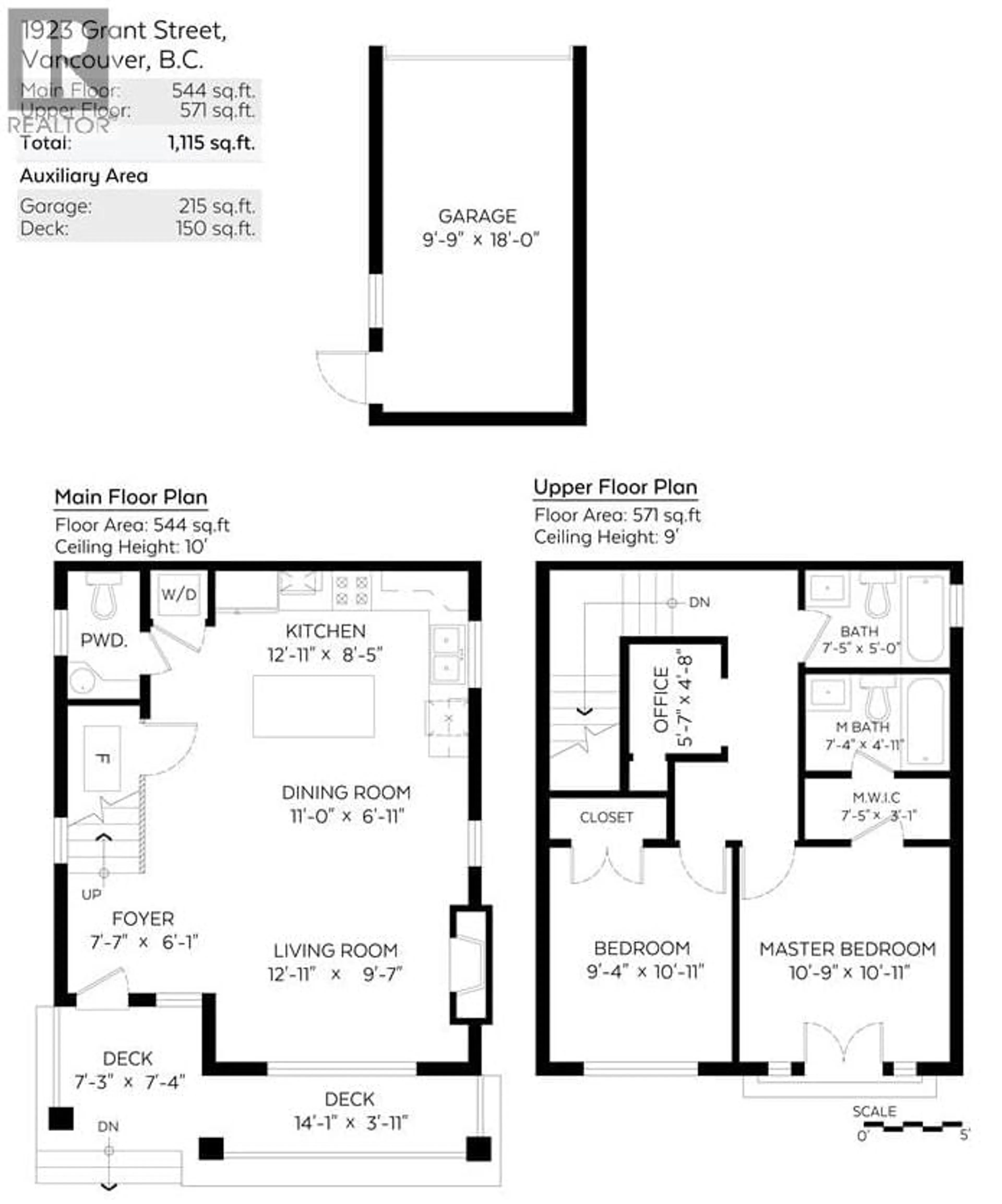 Floor plan for 1923 GRANT STREET, Vancouver British Columbia V5L2Z1