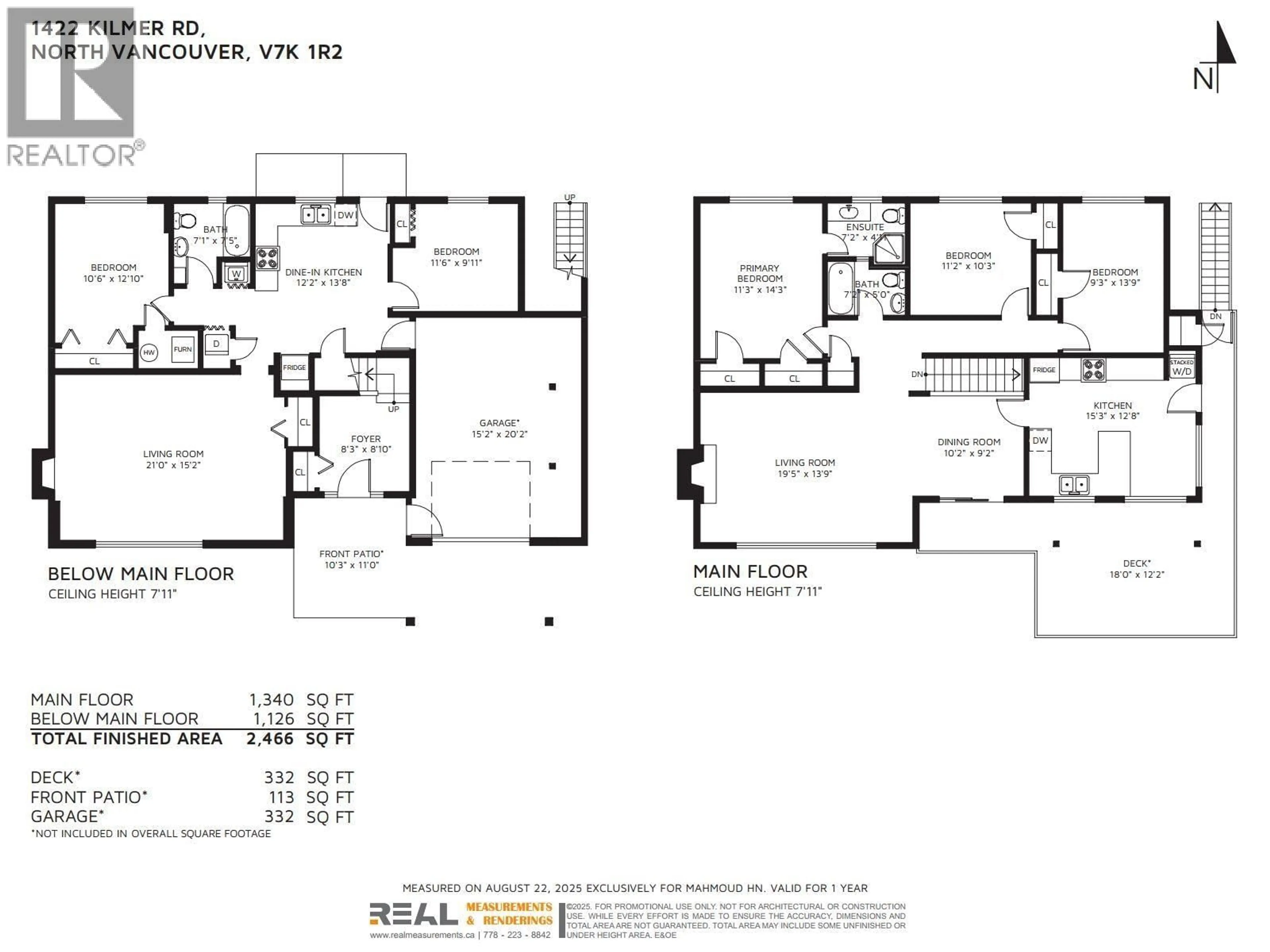 Floor plan for 1422 KILMER ROAD, North Vancouver British Columbia V7K1R2