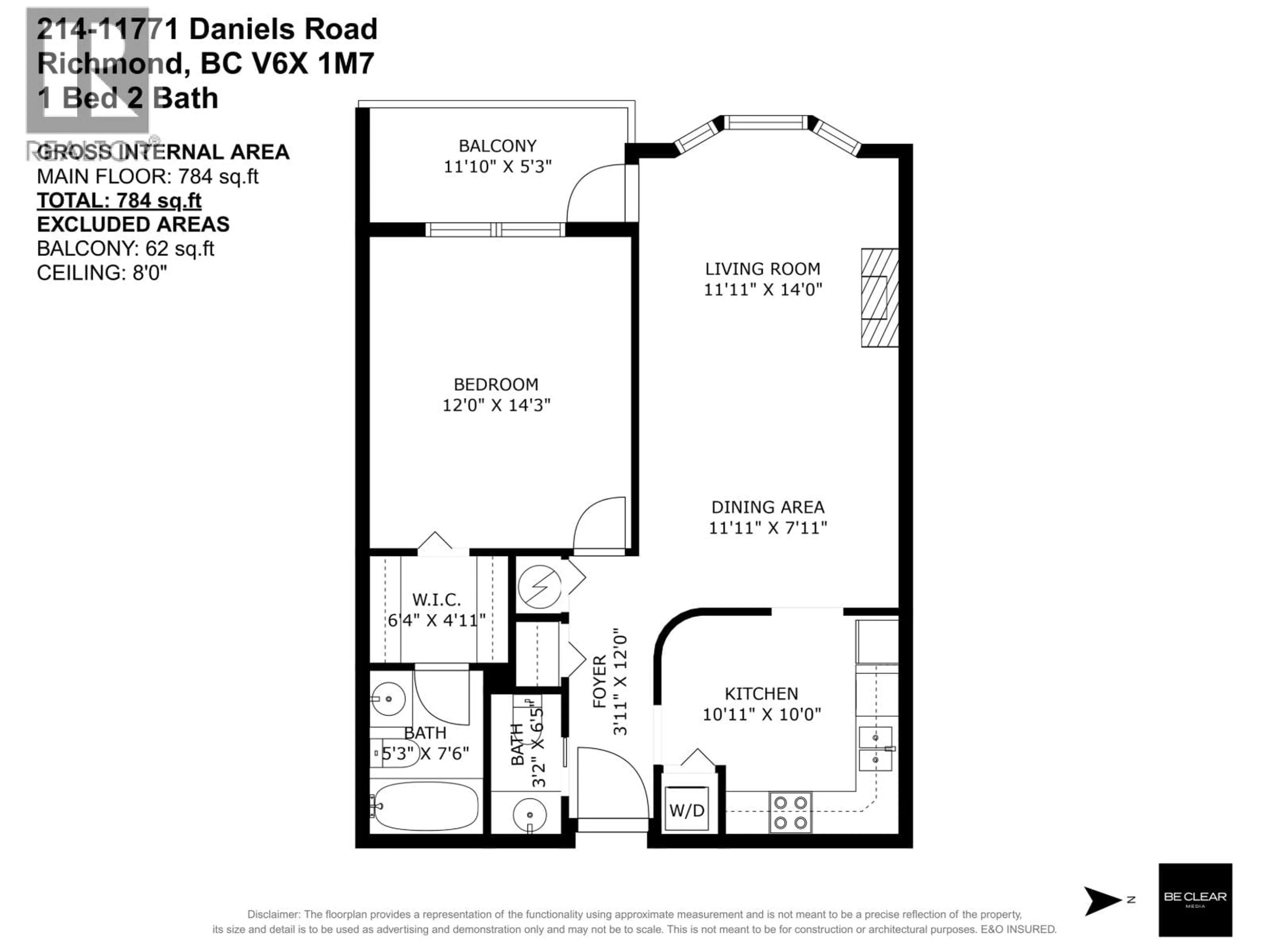 Floor plan for 214 - 11771 DANIELS ROAD, Richmond British Columbia V6X1M7