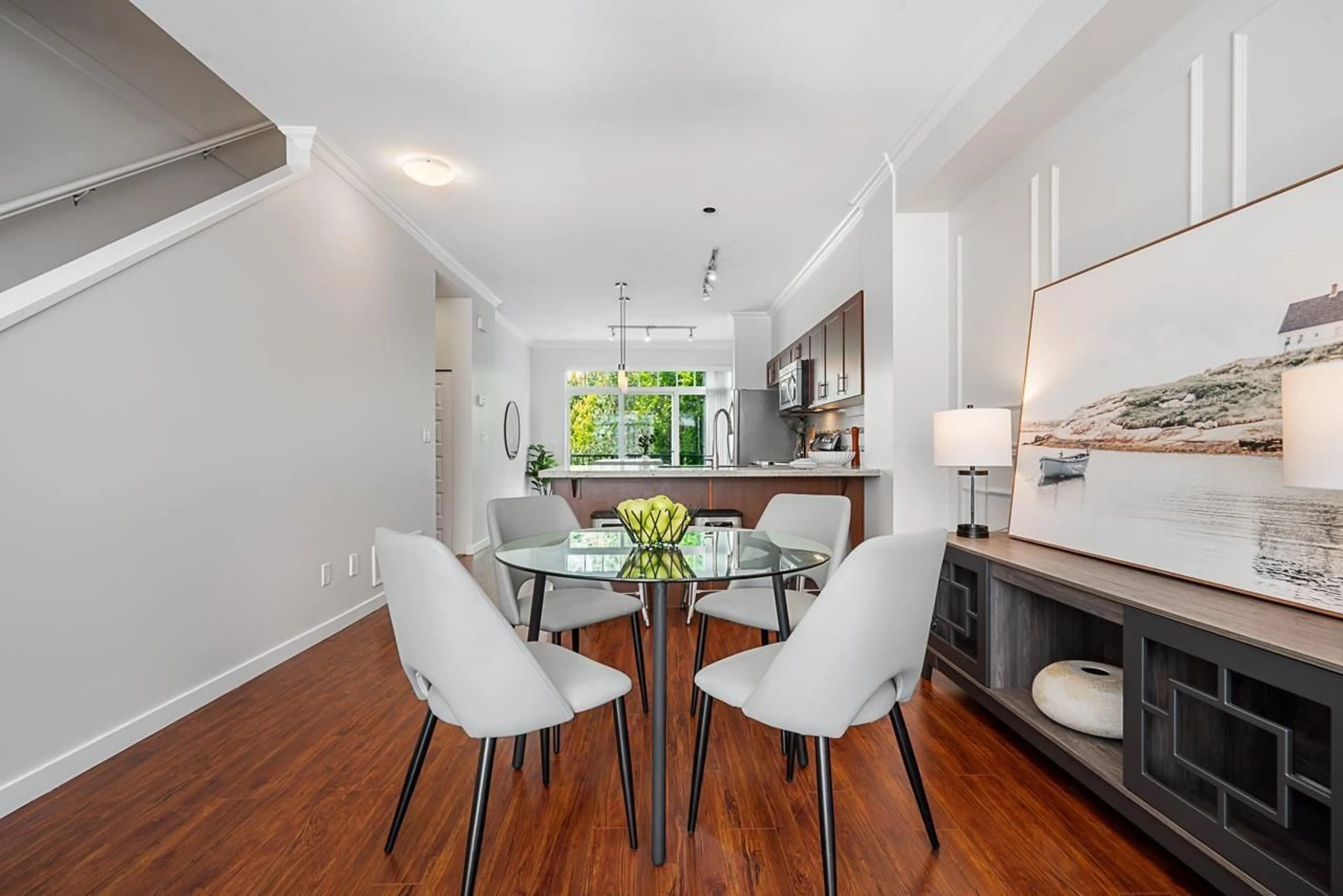 Dining room, wood/laminate floor for 33 - 14356 63A, Surrey British Columbia V3X0E3