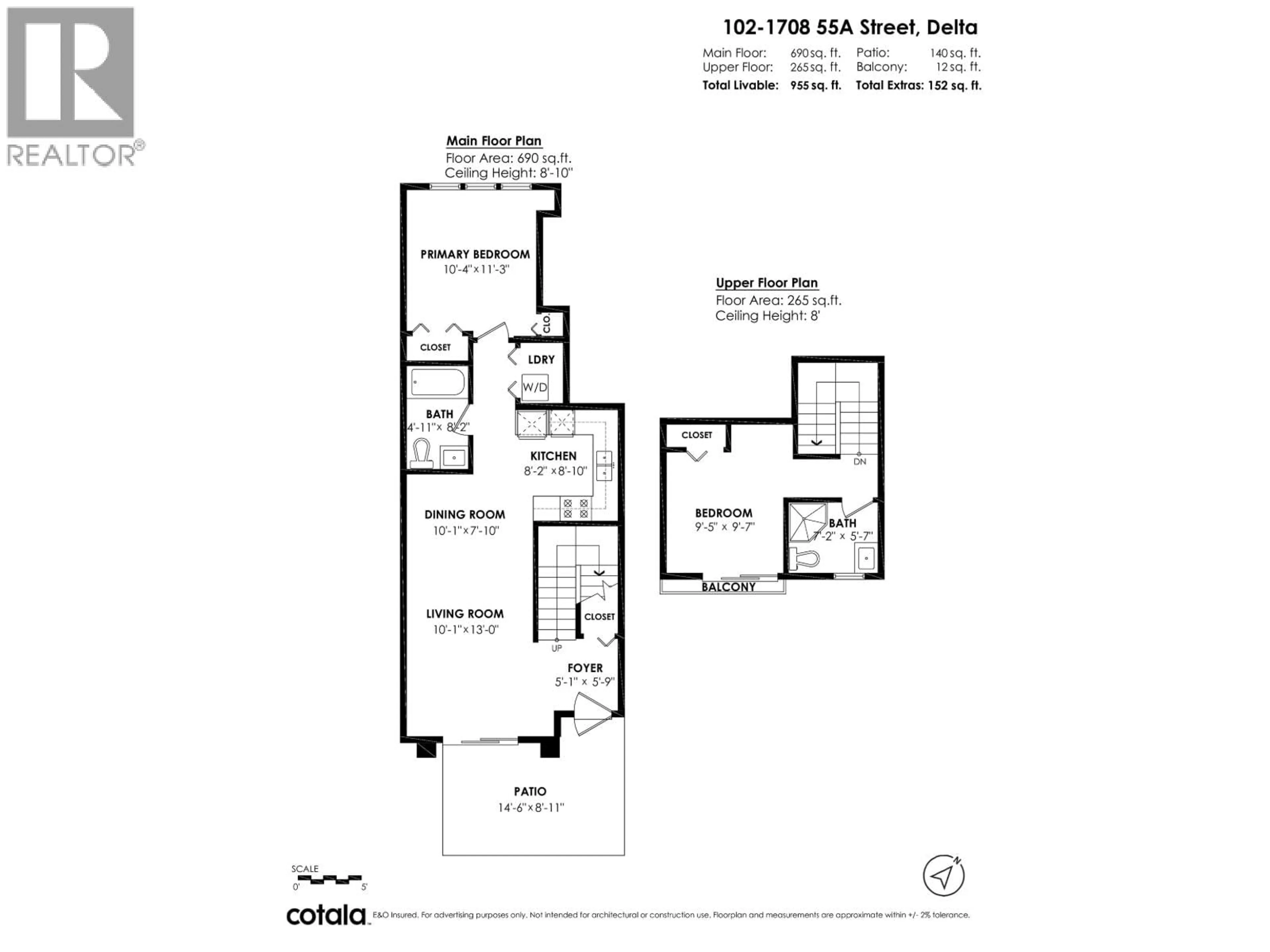 Floor plan for 102 - 1708 55A STREET, Delta British Columbia V4M0A9