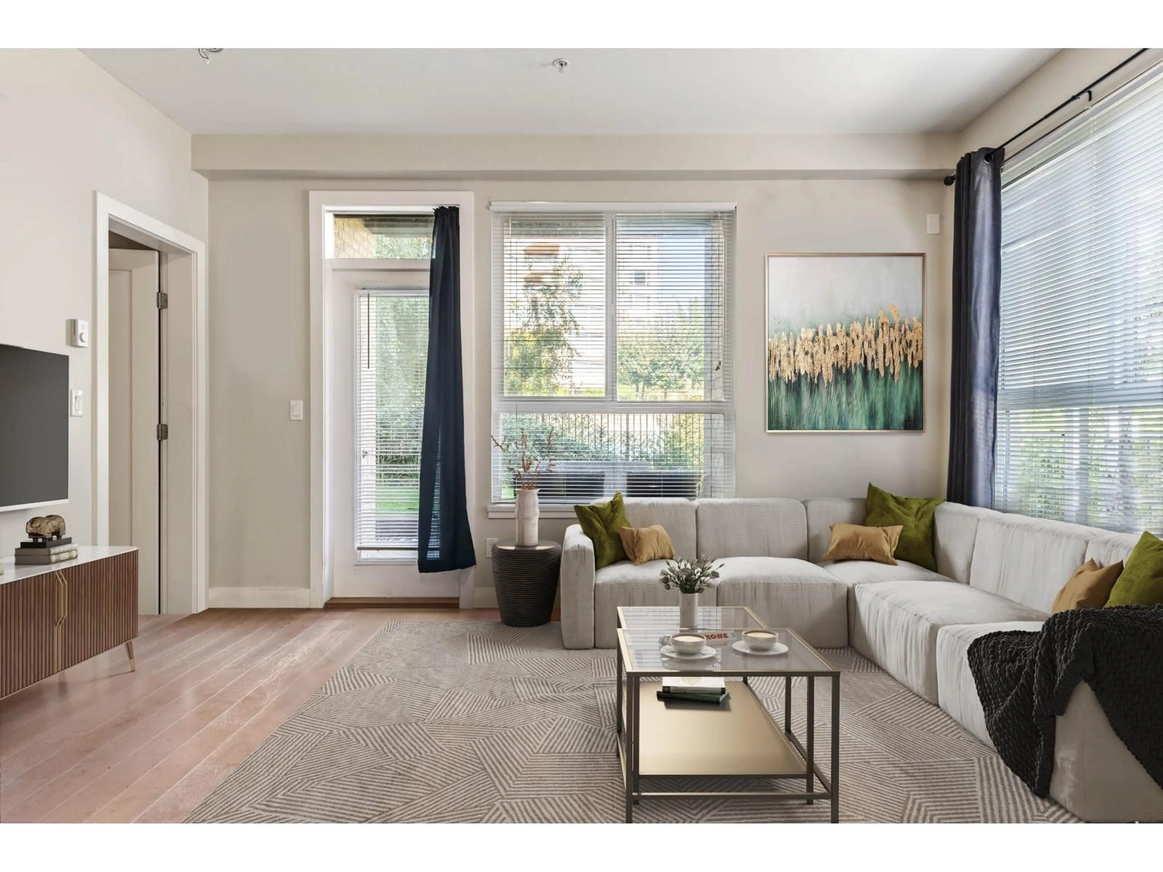 Living room with furniture, wood/laminate floor for 104 - 3090 GLADWIN, Abbotsford British Columbia V2T0G2